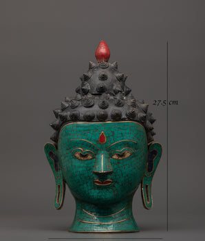 Buddha Head Brass statue | Buddhist Altar Art