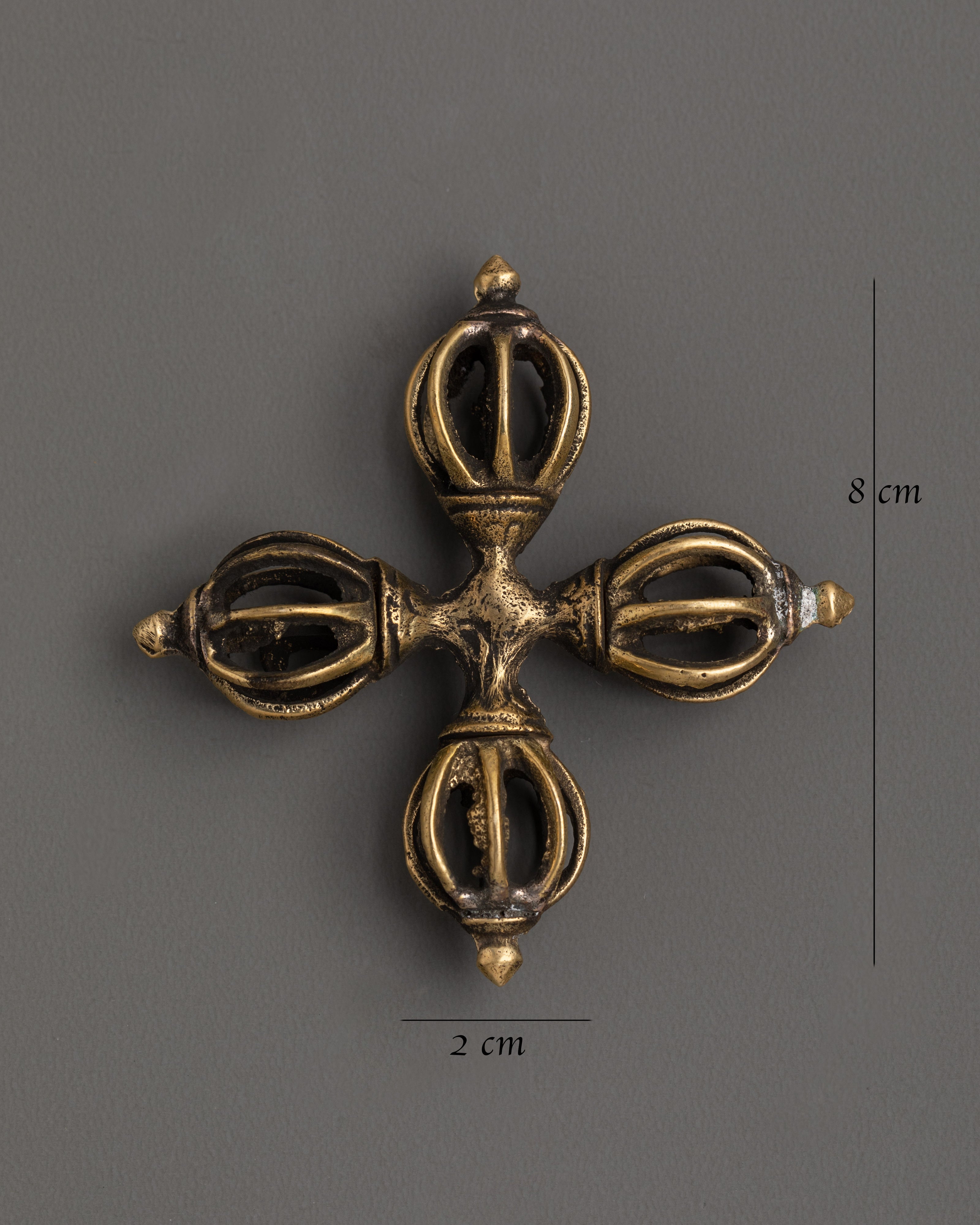 Brass Double Dorje Symbol of Protection | Tibetan Tantric Artifact