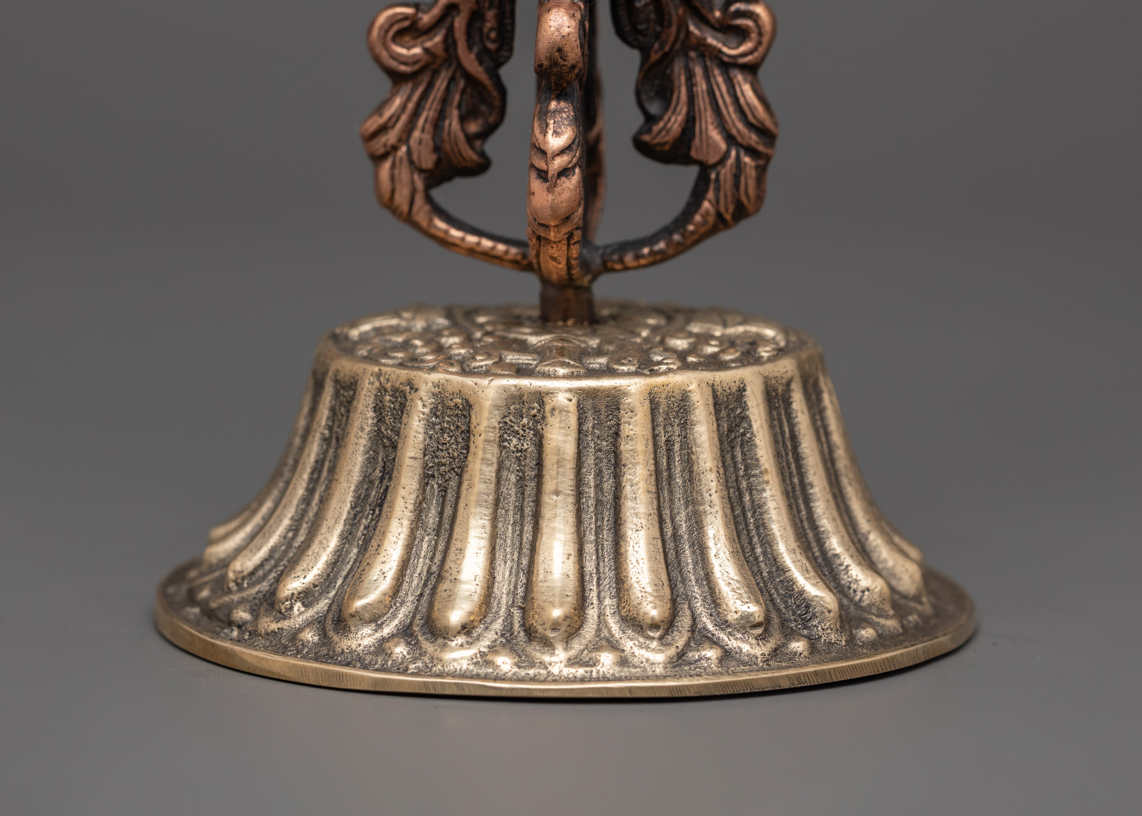 Tibetan Ritual Sword | Iron & Copper Altar Weapon with Brass Stand