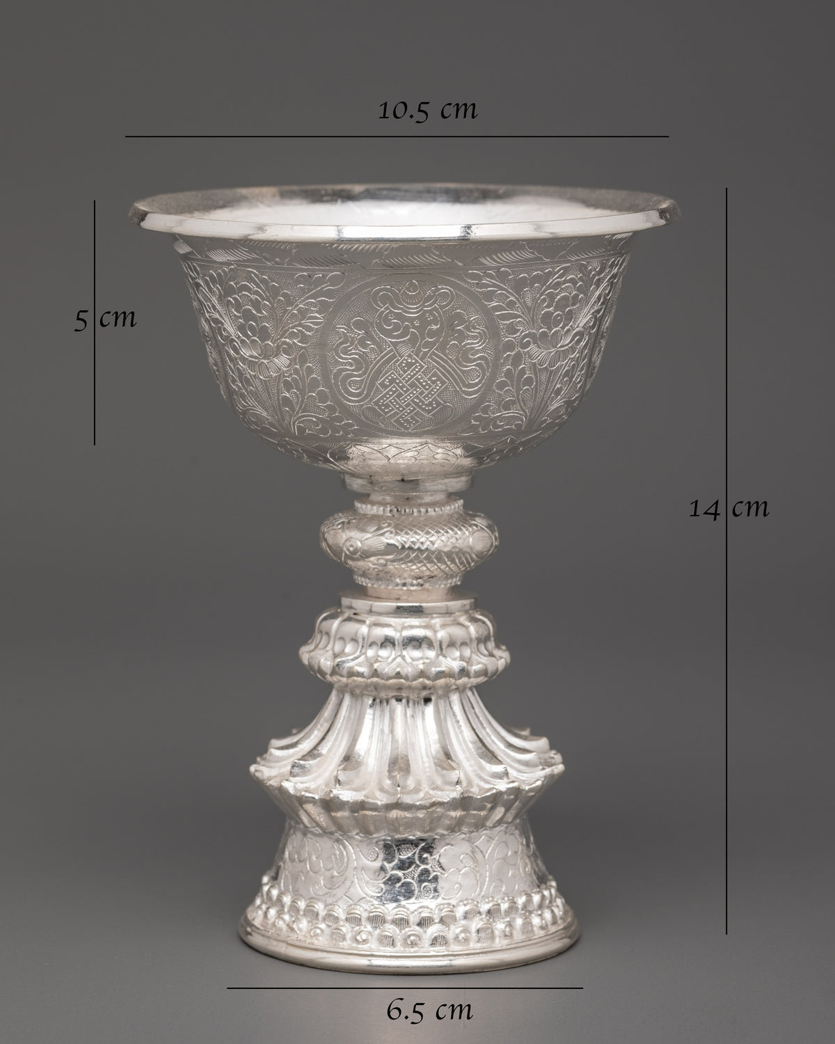 Buddhist Butter Lamp Offering Set | Silver Tibetan Ritual Lamp