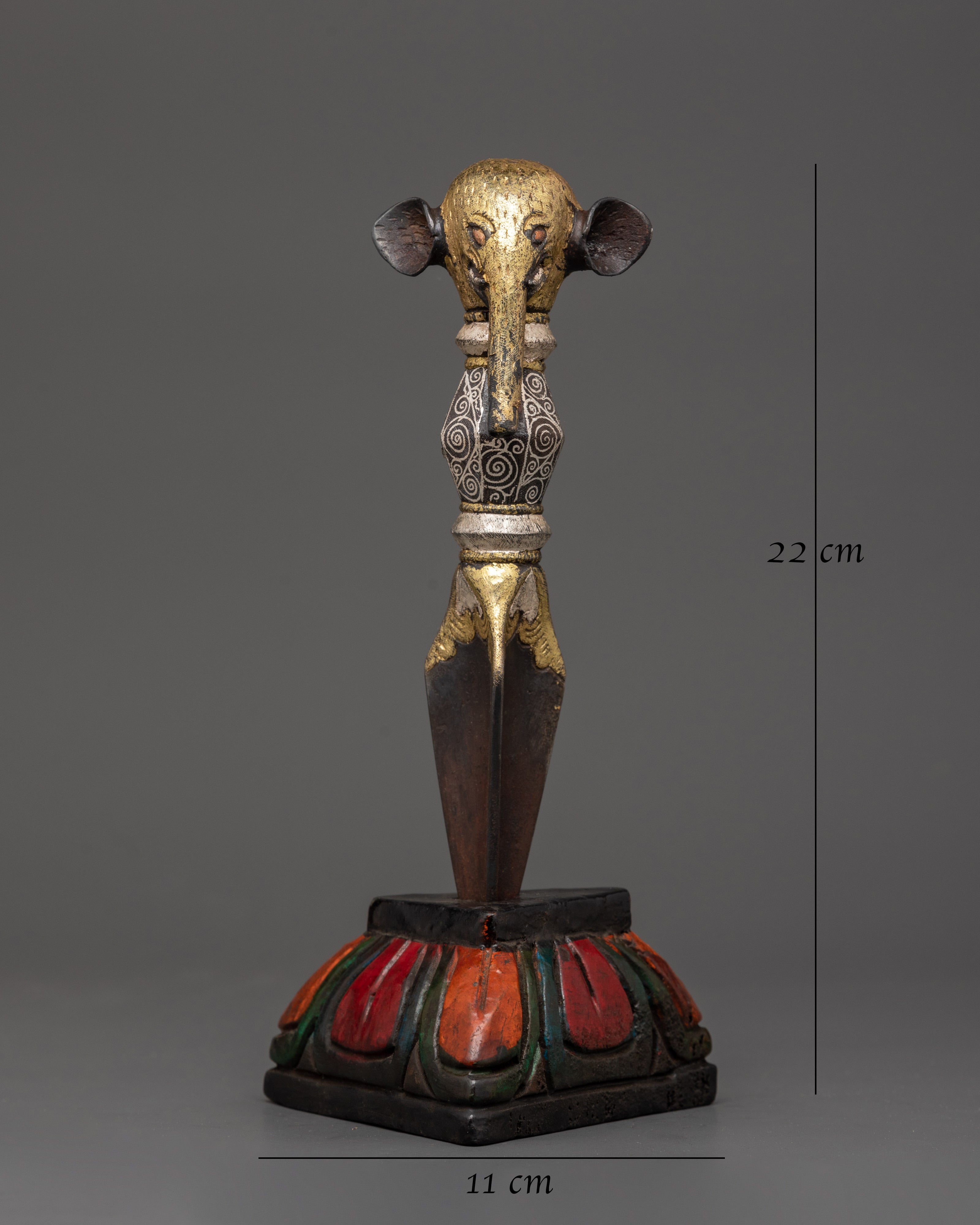Phurba with Elephant Head | Sacred Ritual Dagger