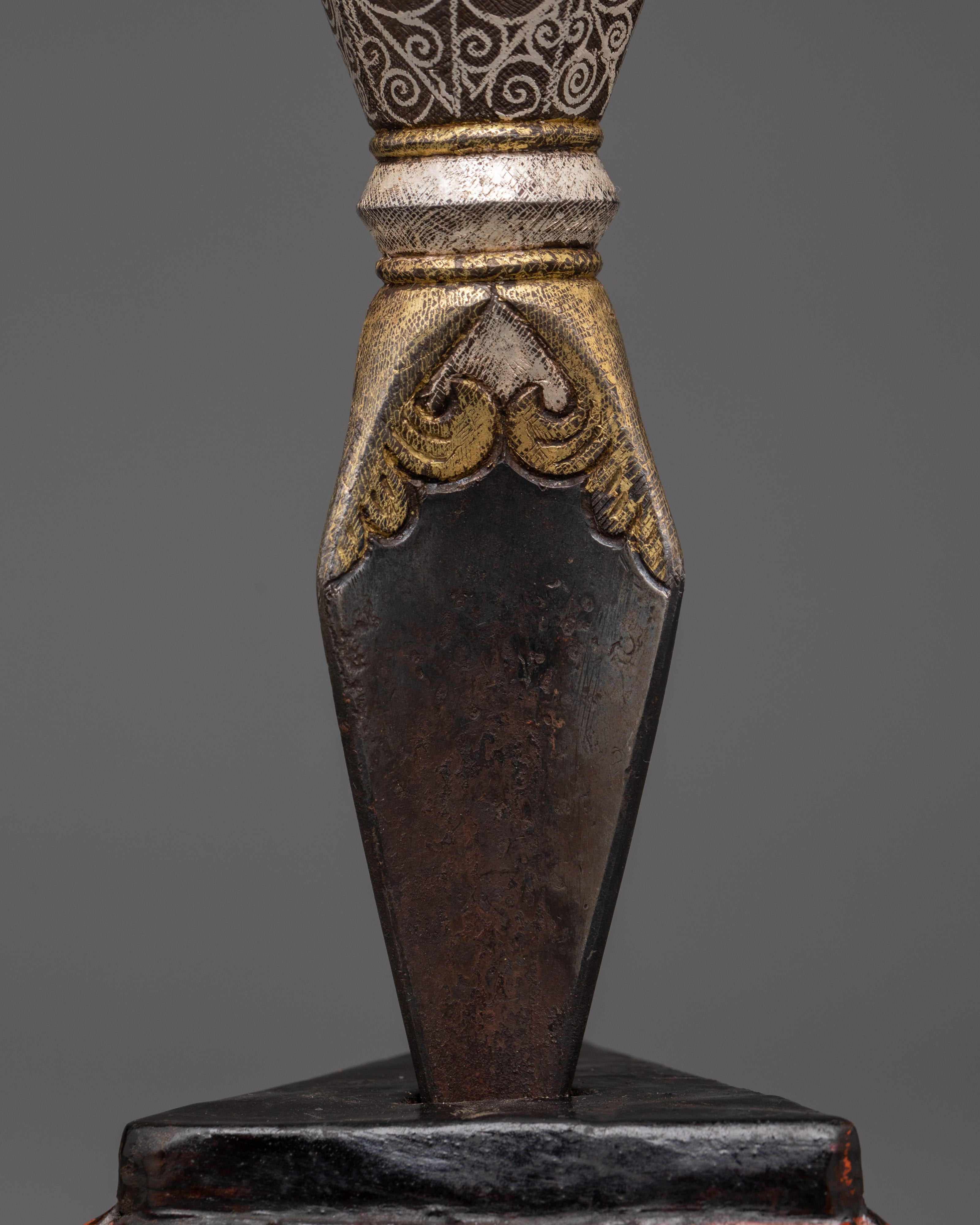 Iron Phurba with Carvings | Handcrafted Ritual Dagger for Protection
