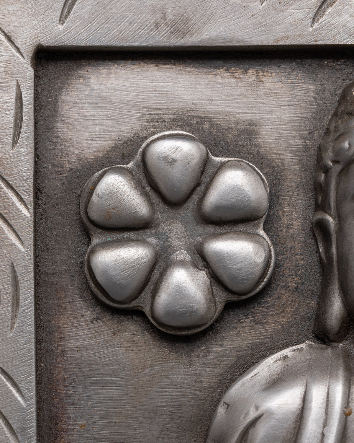 Buddha Wall Hanging with Iron and Turquoise | Handcrafted Spiritual Buddha Zen Wall Art