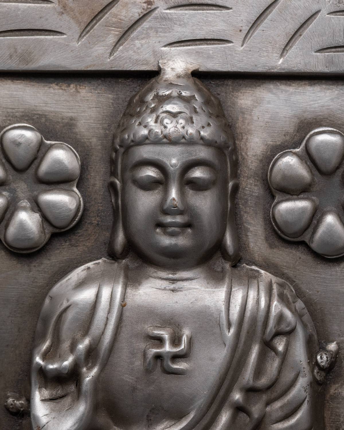 Buddha Wall Hanging with Iron and Turquoise | Handcrafted Spiritual Buddha Zen Wall Art
