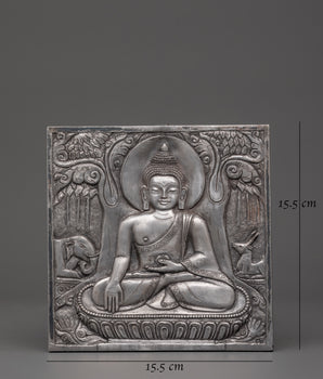 Hand-carved Buddha Wall Hanging | Meditation Posture Under Tree Engraved