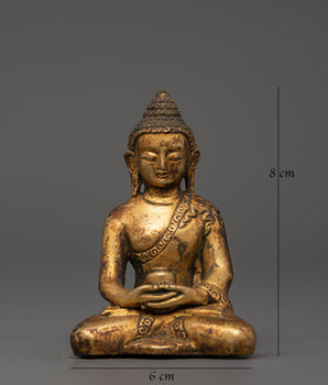 Traditional Sculpture of Amitabha Buddha | Meditation and Spiritual Mindfulness Decor