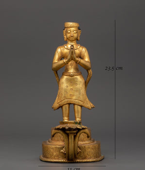 Newari Sculpture with Oil Lamp | Ritual Decor and Spiritual Light Offering