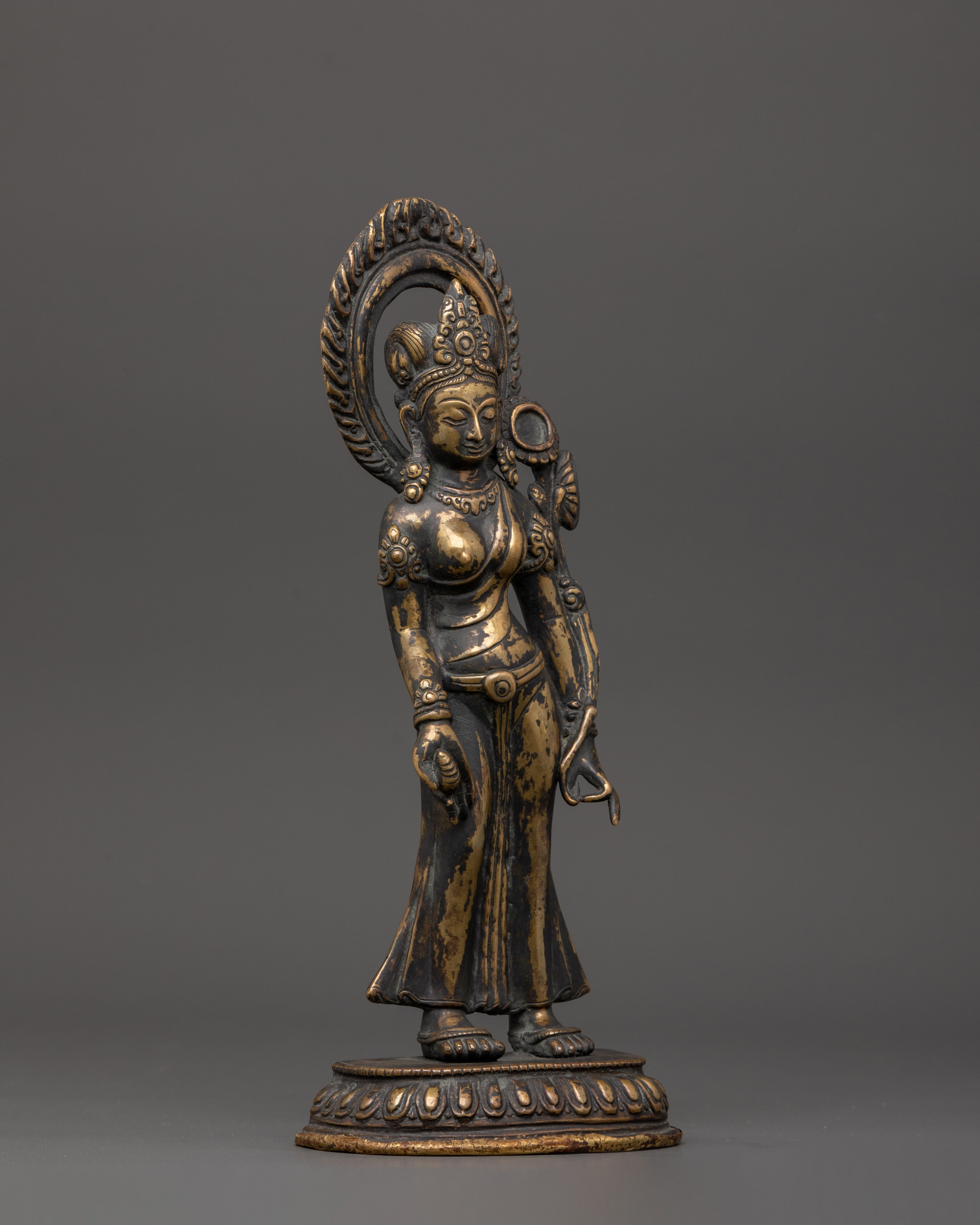 Tibetan Green Tara Sculpture | Handcrafted Buddhist Goddess Statue
