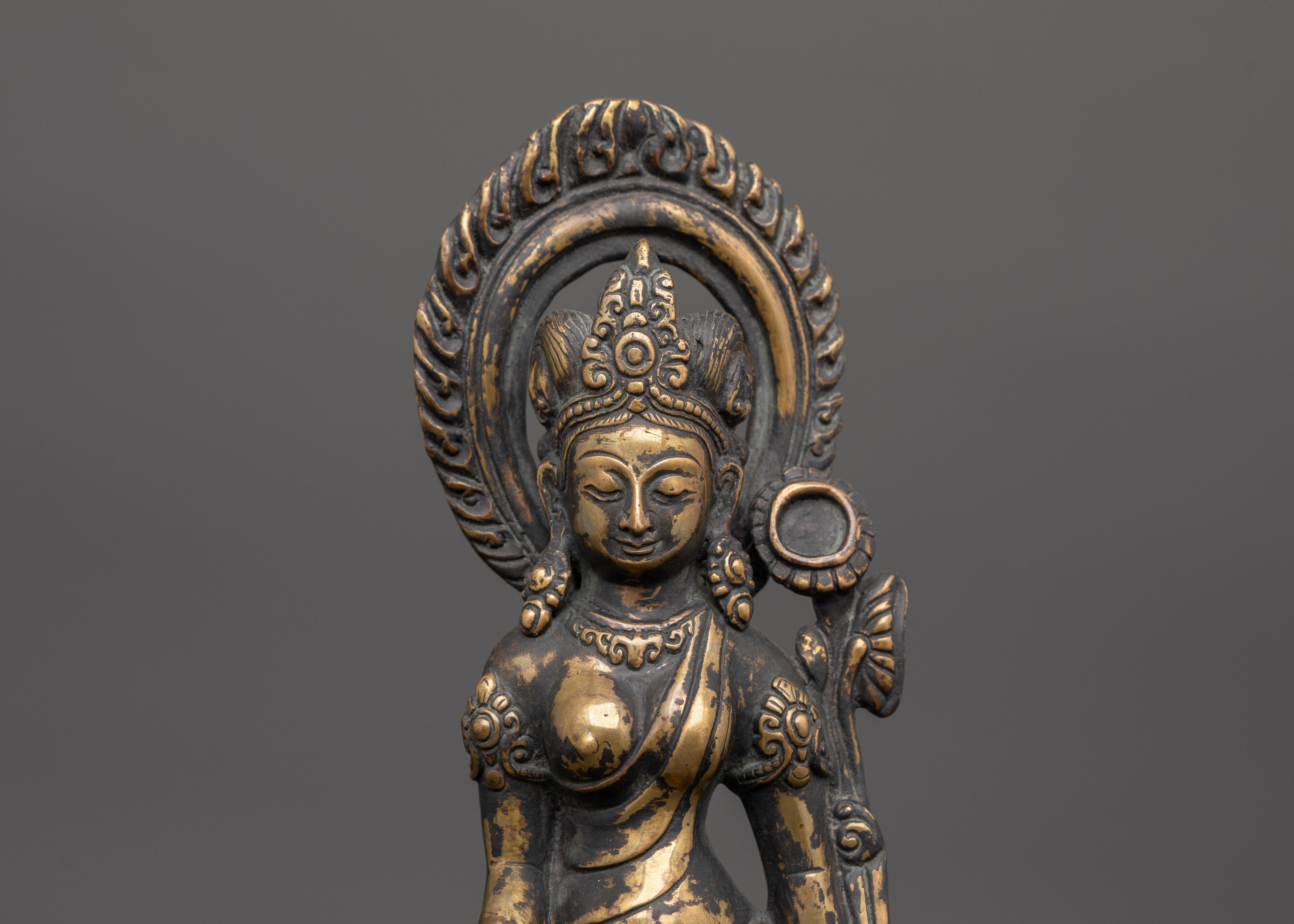 Tibetan Green Tara Sculpture | Handcrafted Buddhist Goddess Statue