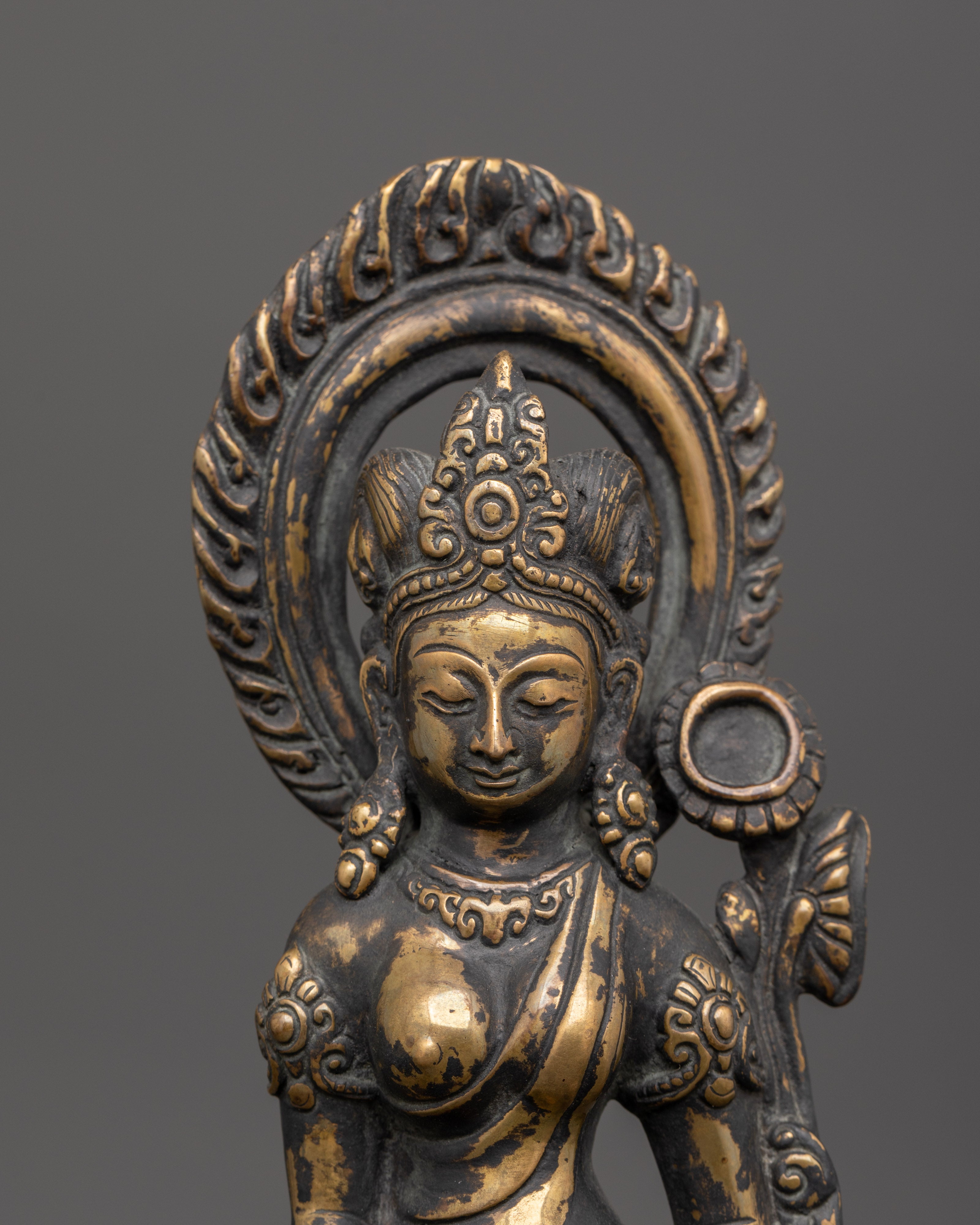 Tibetan Green Tara Sculpture | Handcrafted Buddhist Goddess Statue