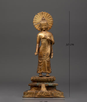 Antique Finish Shakyamuni Buddha Statue | Meditation Space and Sacred Decor