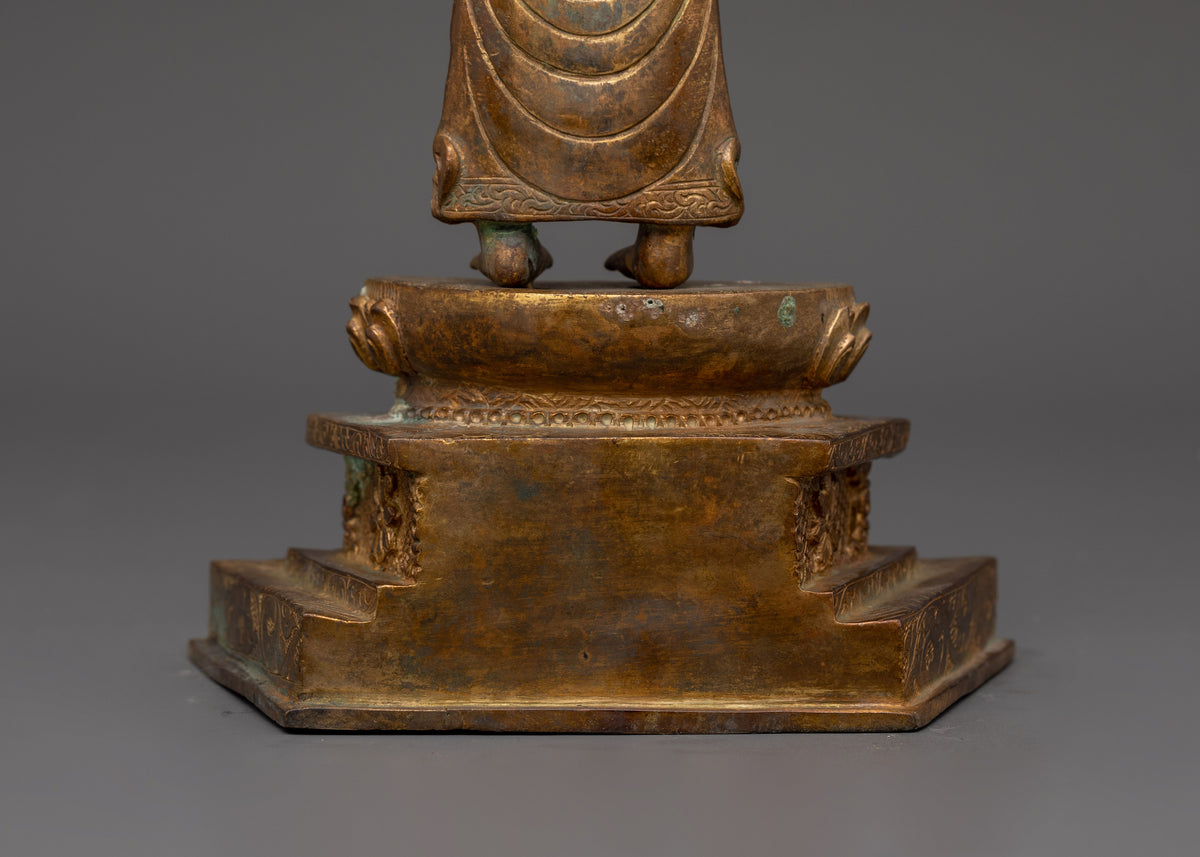 Antique Finish Shakyamuni Buddha Statue | Meditation Space and Sacred Decor