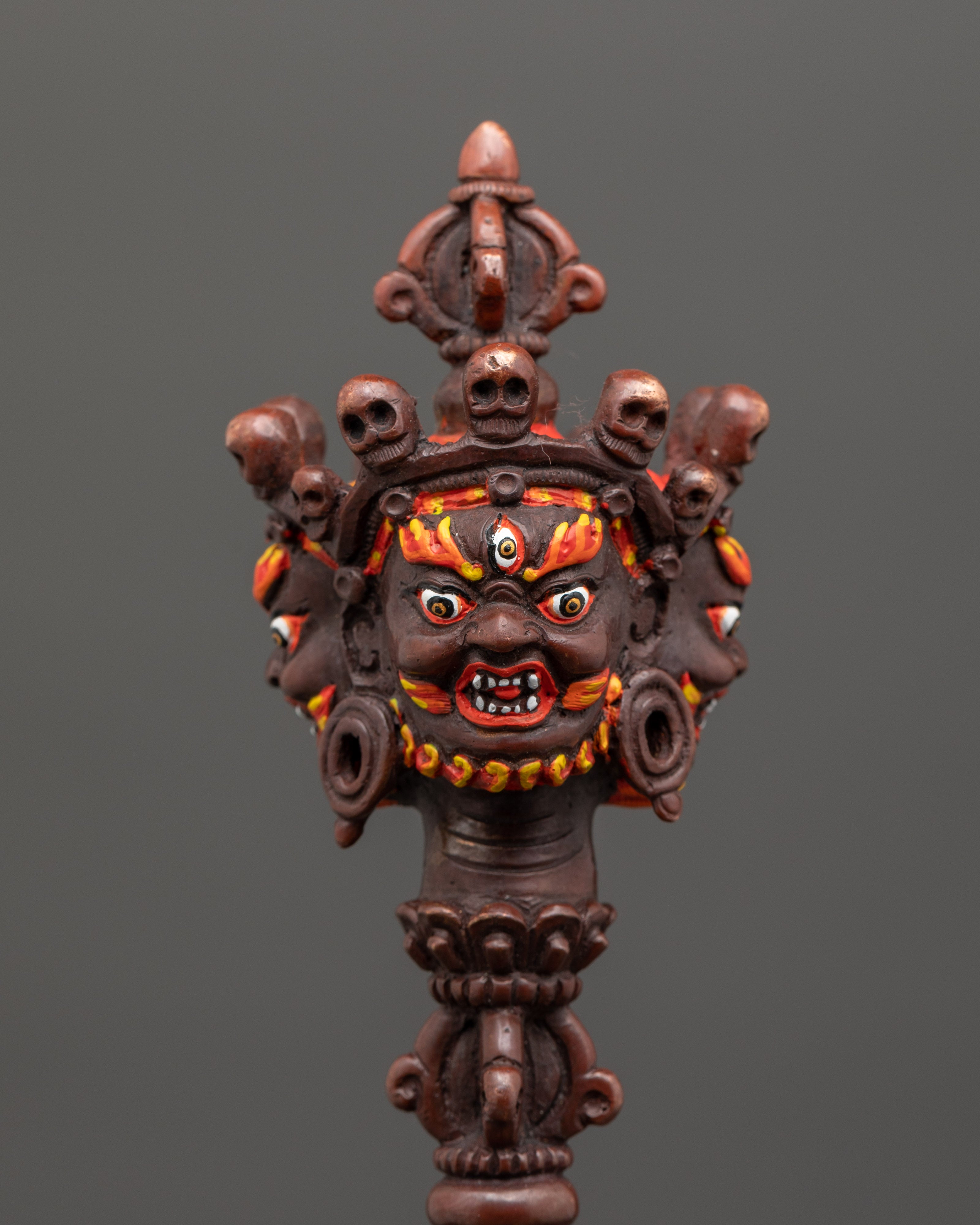Oxidized Copper Phurba Dagger | Tibetan Ritual Tool of Protection