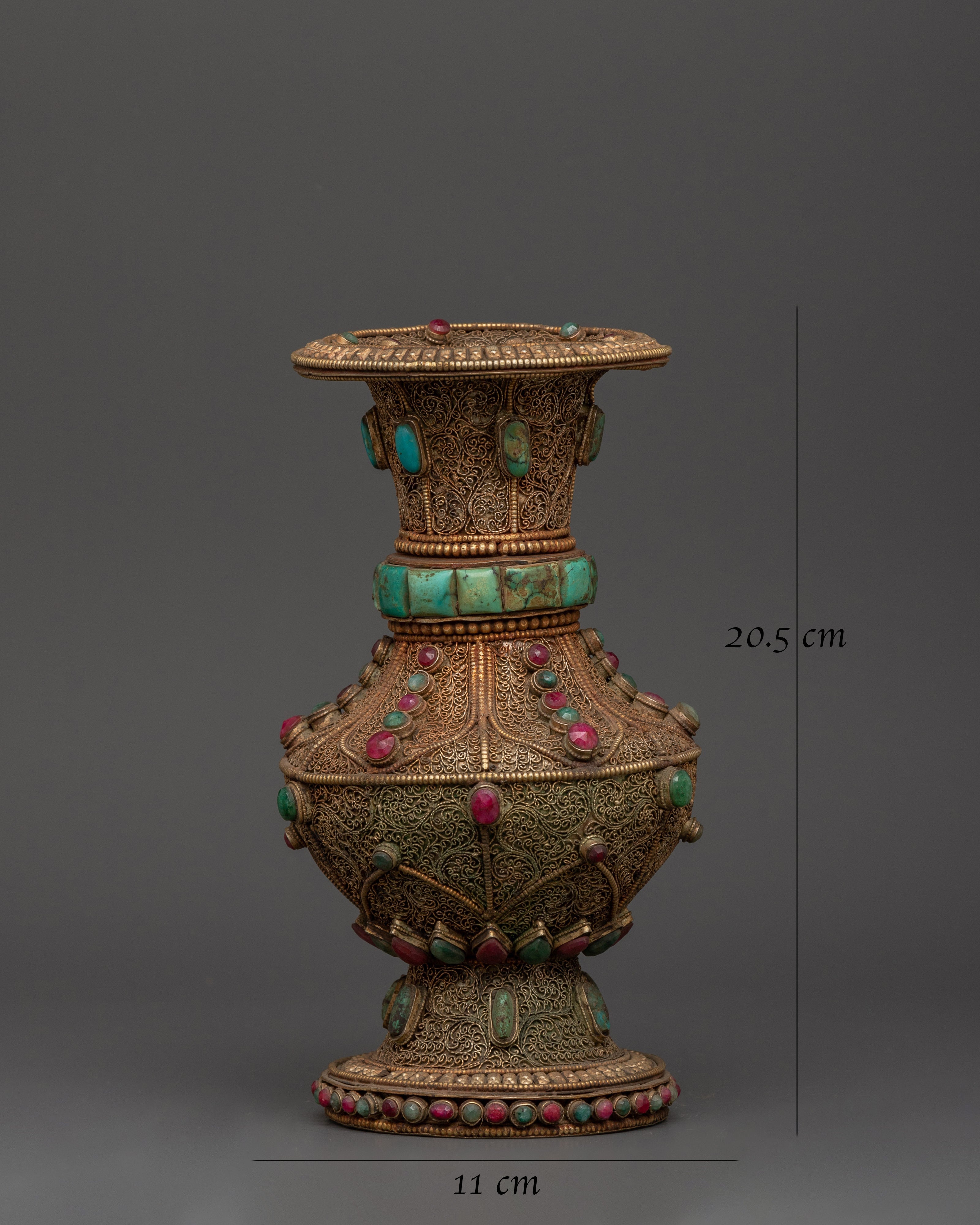 Handcrafted Copper Flower Vase | Electro Gold & Silver Plated Decorative Vase
