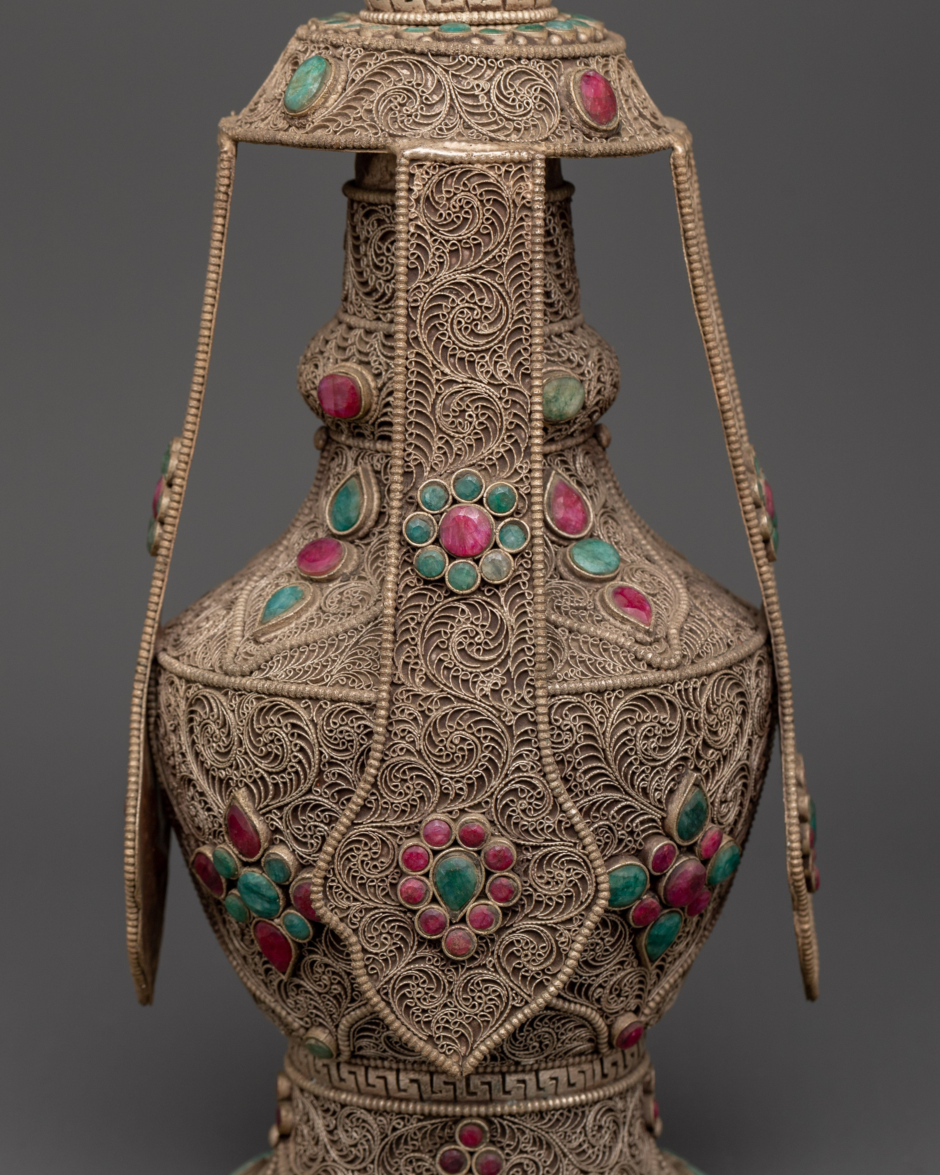 Handcrafted Tibetan Life Vase | Healing Ritual Vase for Ceremonies