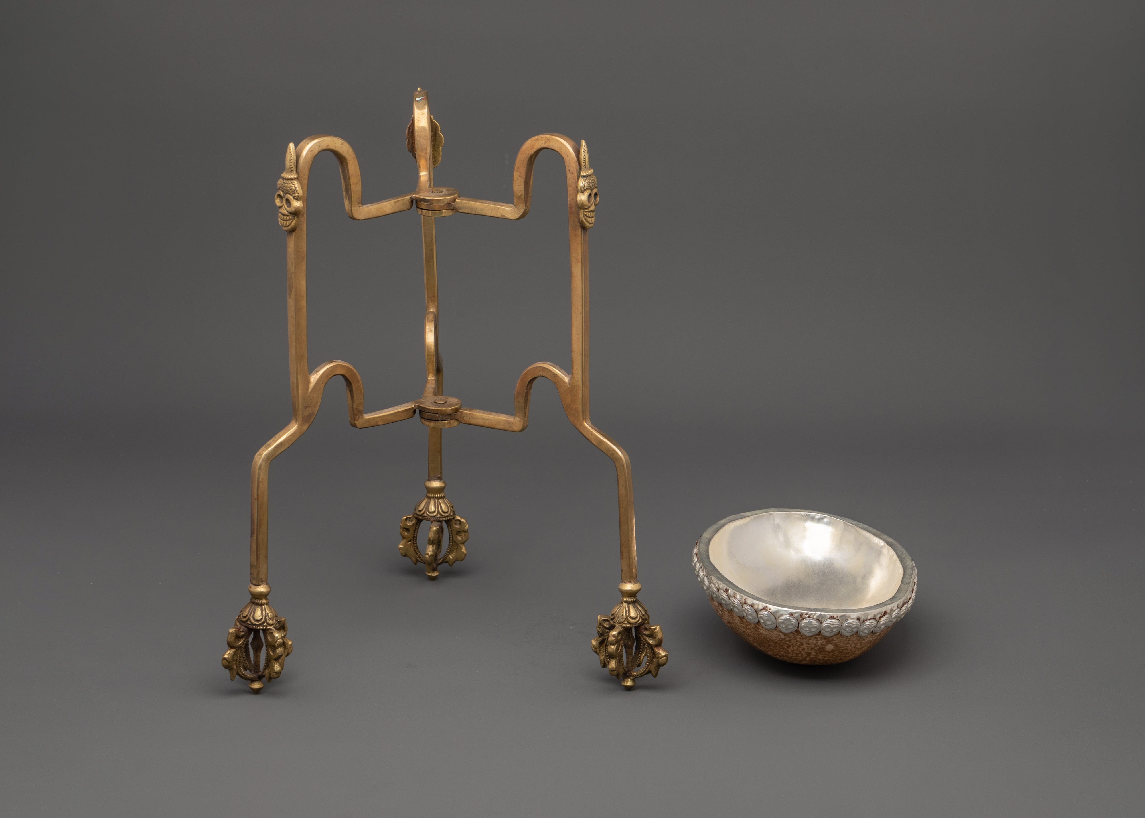 Kapala with Stand Sacred Ritual Item | Tantric Spiritual Offering Set