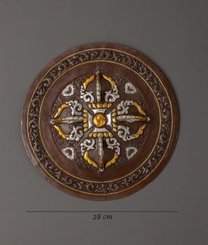 Tibetan Copper Wall Art | Handcrafted 28cm Mandala