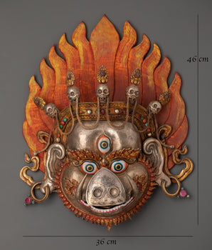 Tibetan Copper Wall Mask | Gold Plated with Pure Silver