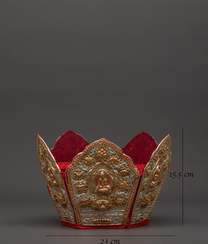Set of 5 Dhyani Buddha Statues with Five-Point Crowns | Handcrafted Copper Figures