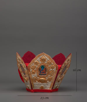 Tibetan Five Dhyani Buddhas Crown | Buddha Imprint Crown