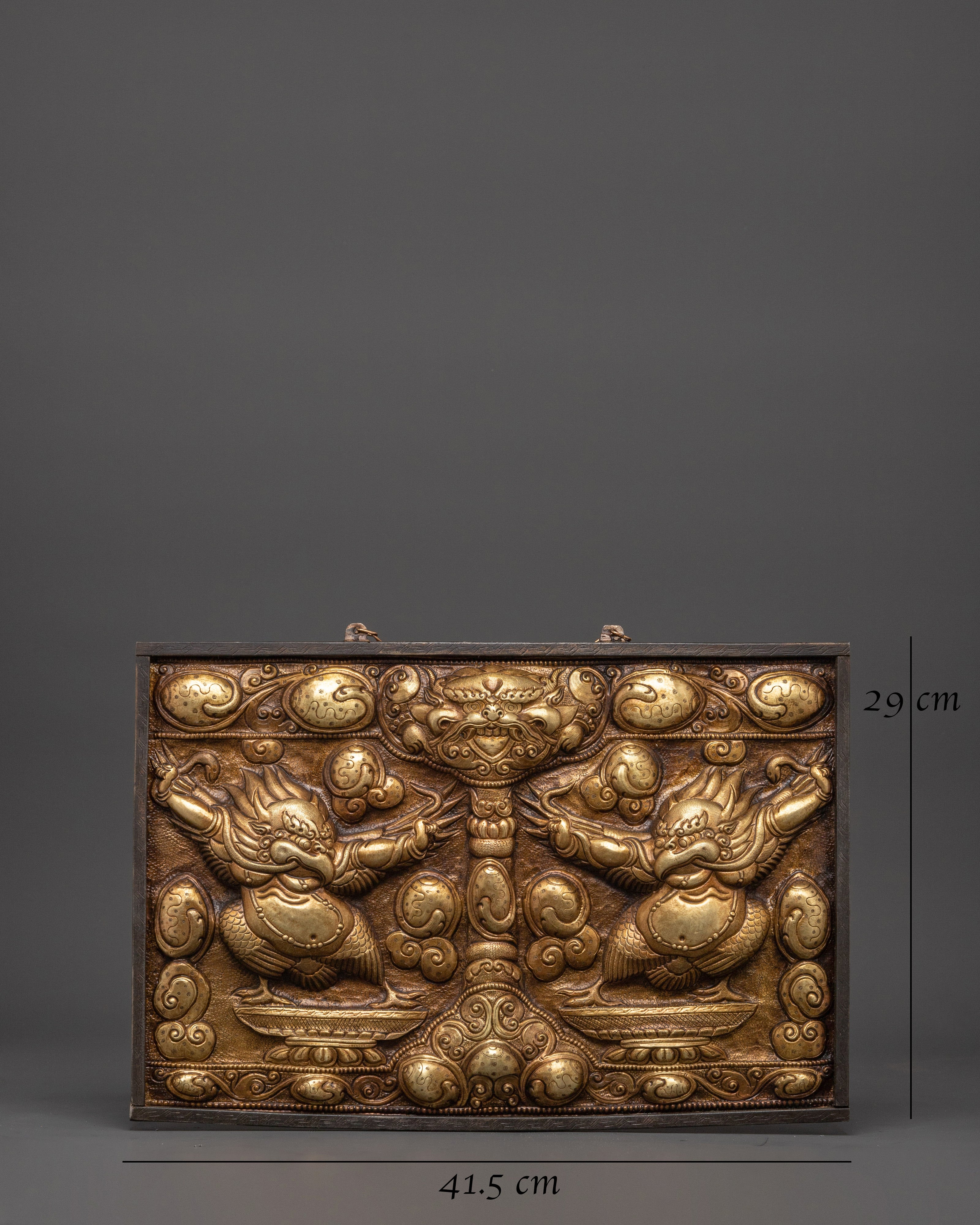 Mythical Garuda Wall Hanging | Brass Wall Art with Iron Frame