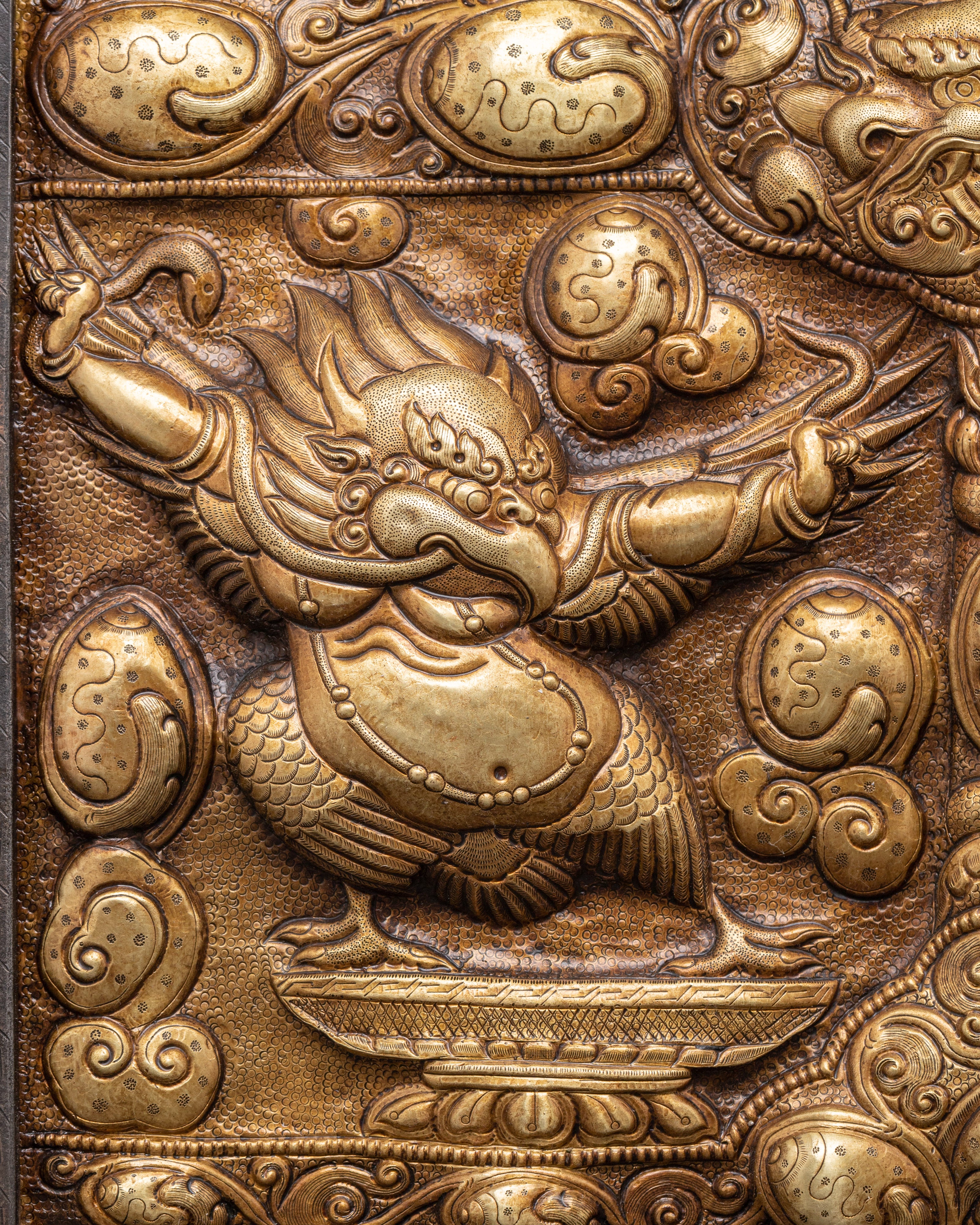 Mythical Garuda Wall Hanging | Brass Wall Art with Iron Frame