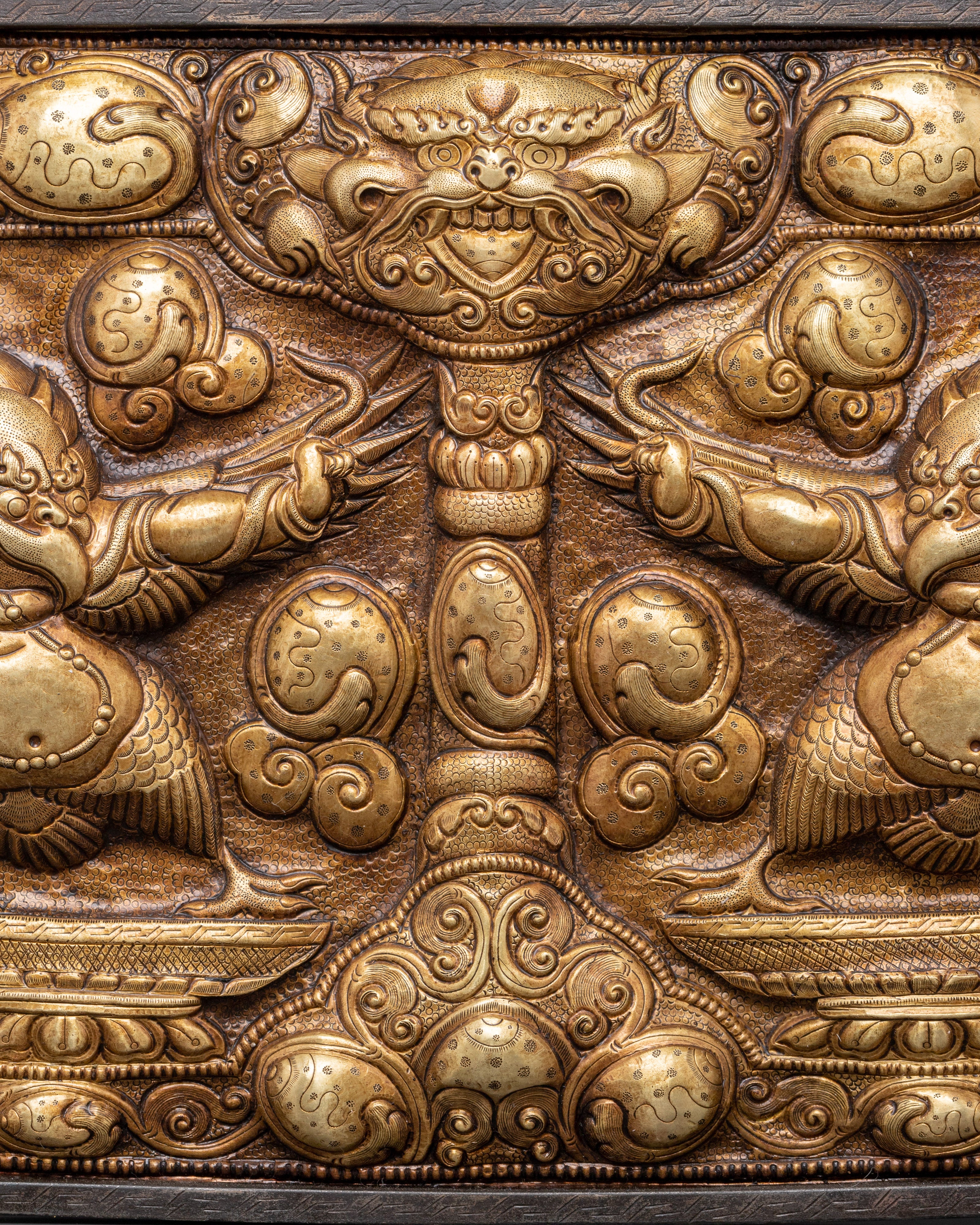Mythical Garuda Wall Hanging | Brass Wall Art with Iron Frame