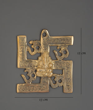 Ganesh Om Swastik Symbol Wall Hanging | Sacred Vastu Decor