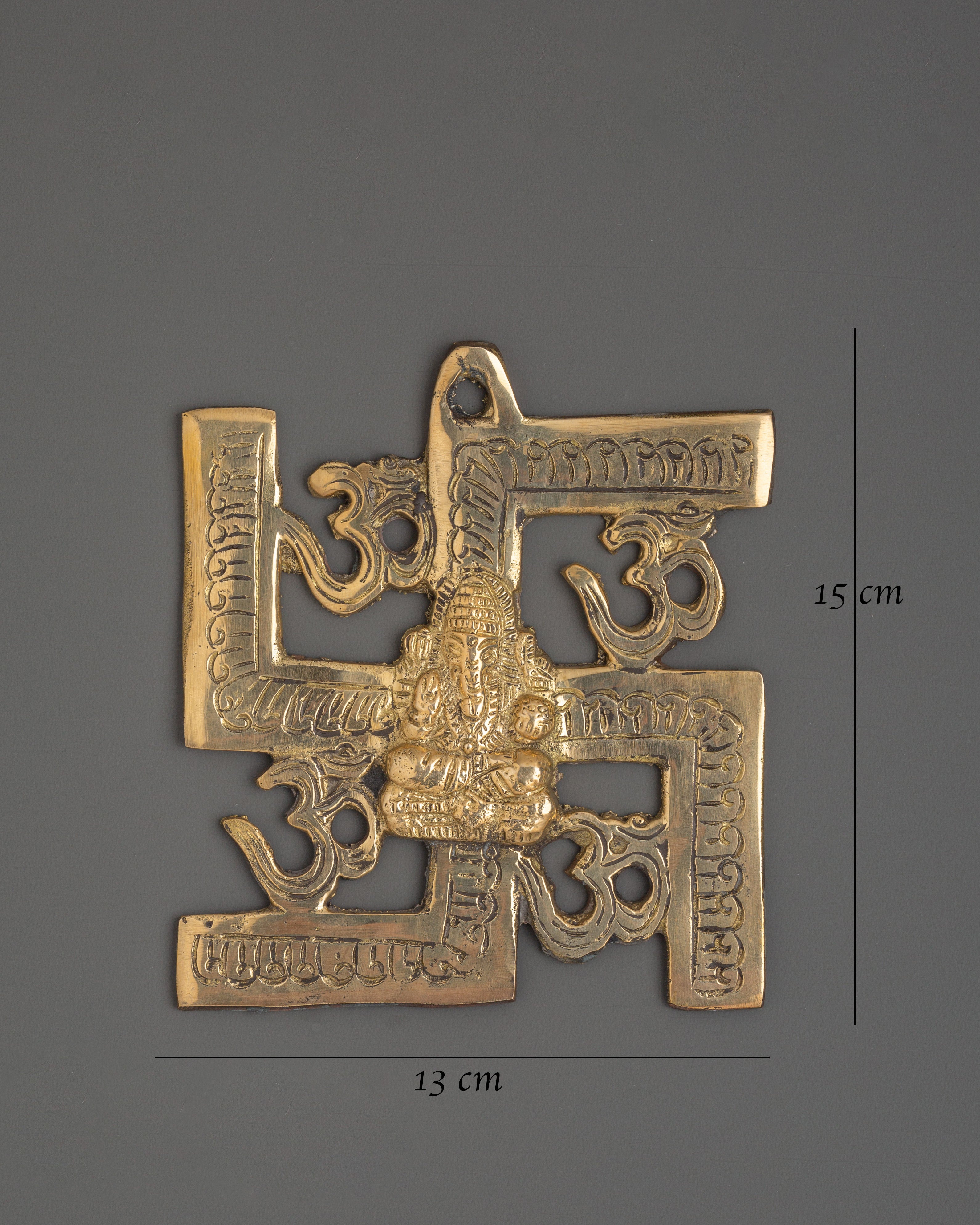 Ganesh Om Swastik Symbol Wall Hanging | Sacred Vastu Decor