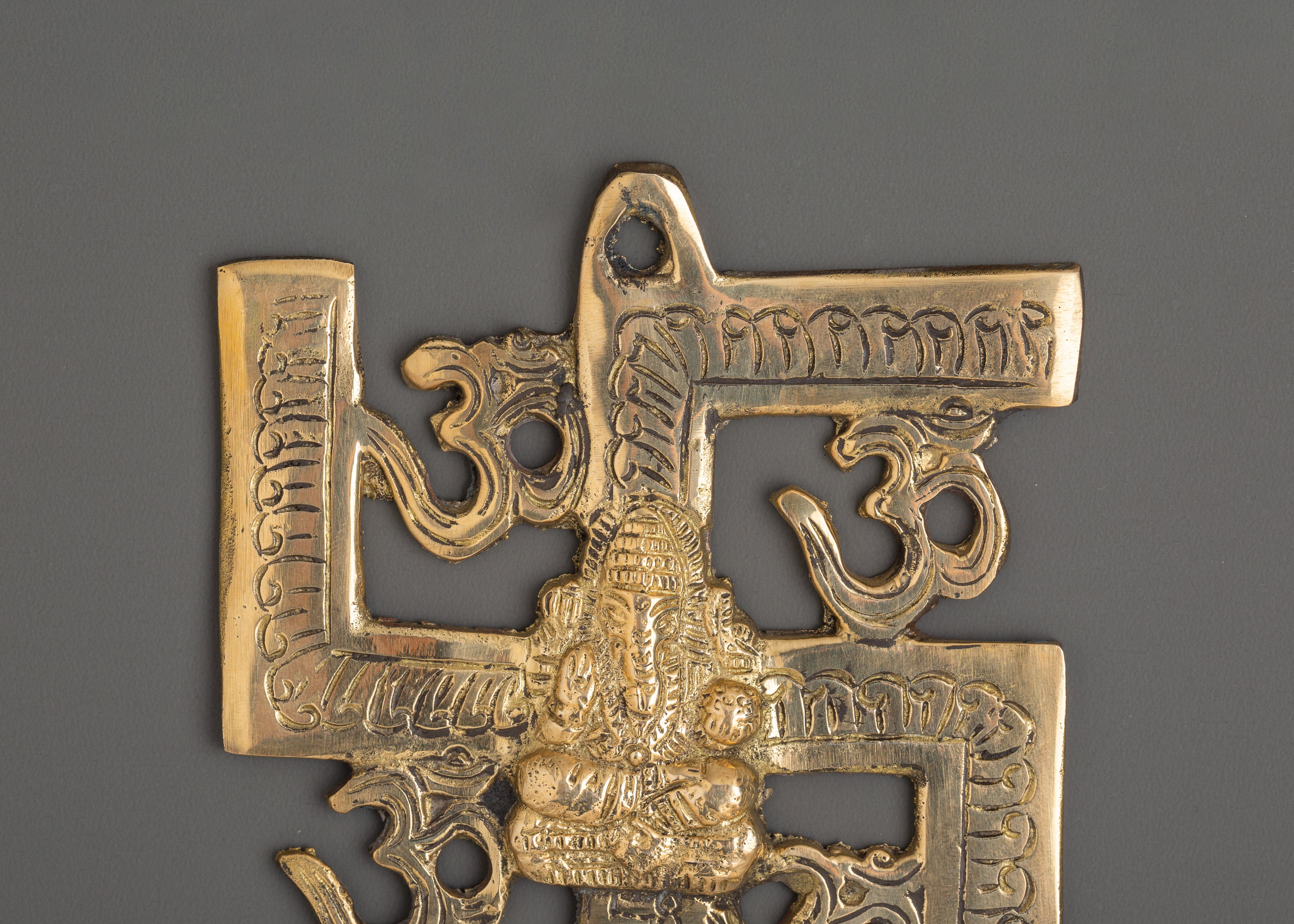 Ganesh Om Swastik Symbol Wall Hanging | Sacred Vastu Decor