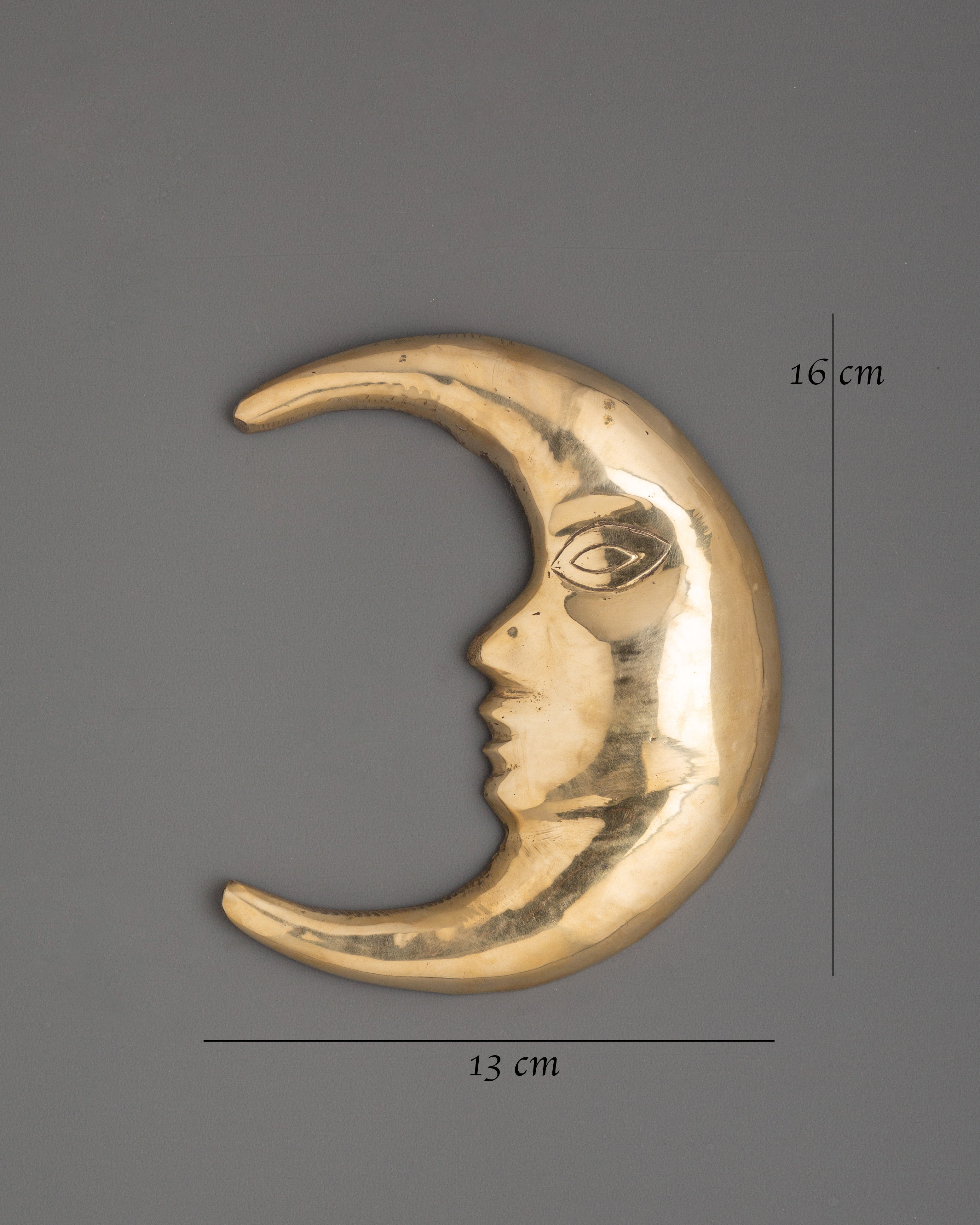 Brass Crescent Moon Wall Hanging | Decor for Spiritual and Home Harmony