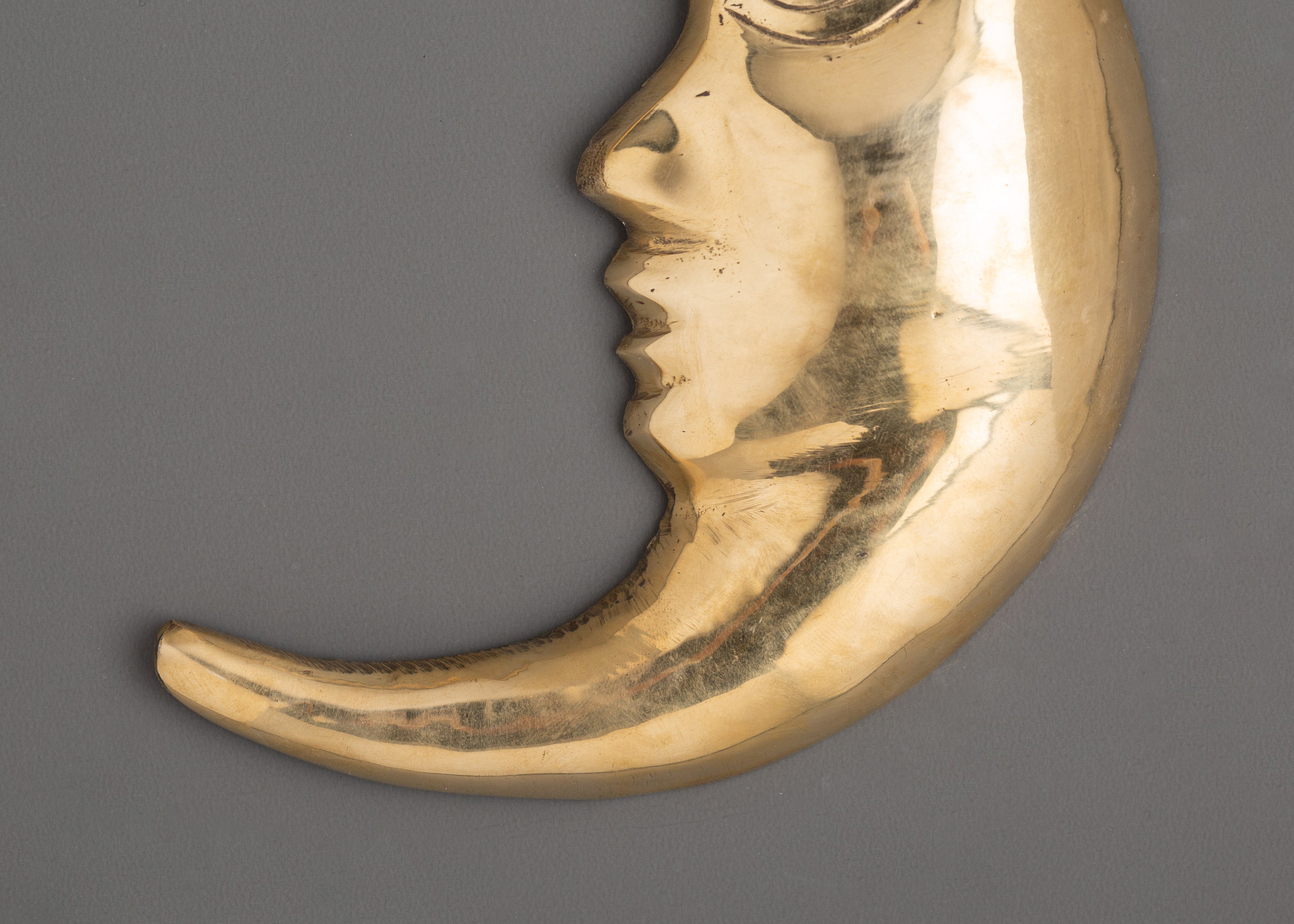 Brass Crescent Moon Wall Hanging | Decor for Spiritual and Home Harmony