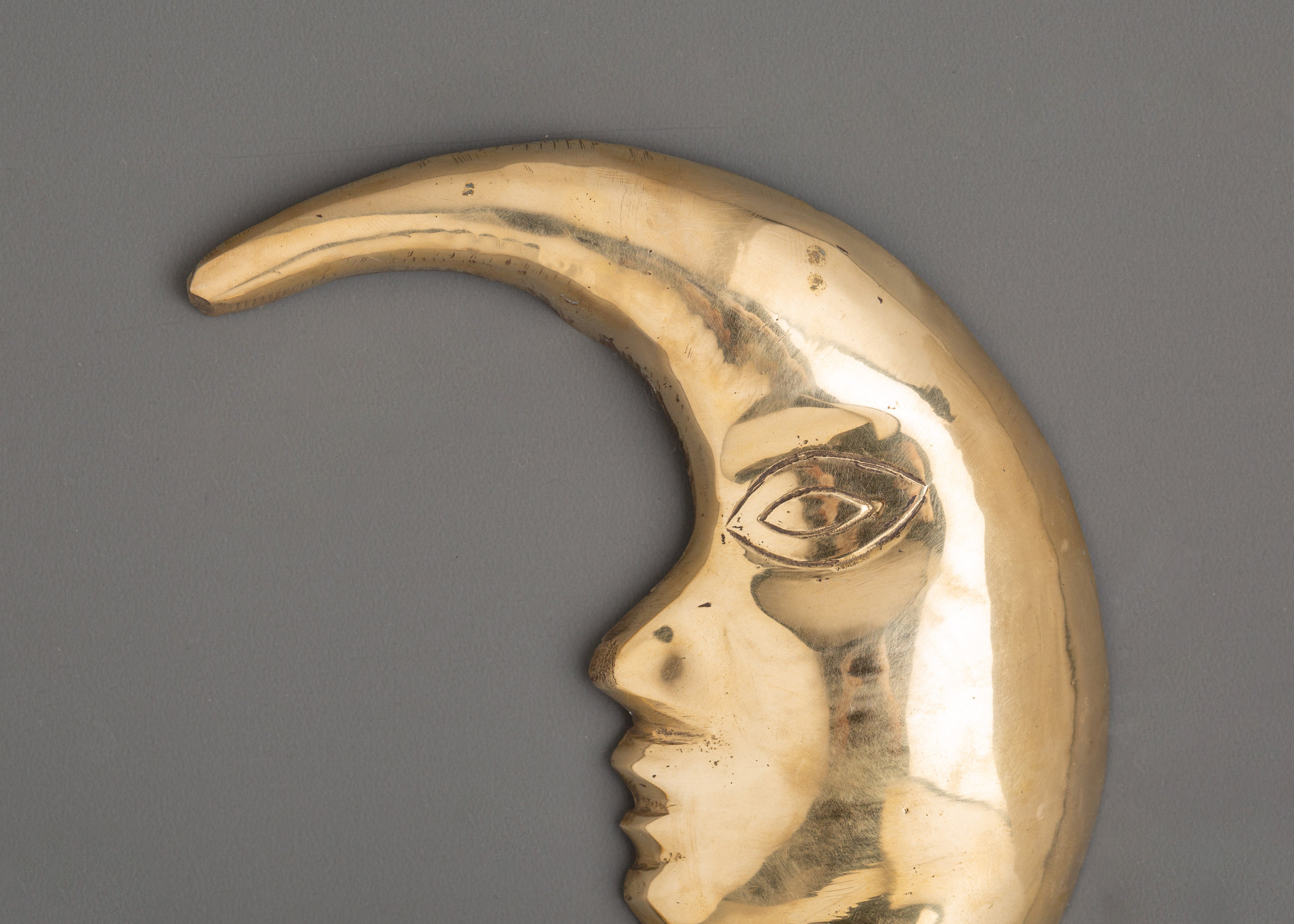 Brass Crescent Moon Wall Hanging | Decor for Spiritual and Home Harmony