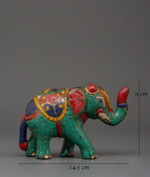 Decorative Brass Elephant Statue | Home & Spiritual Good Luck Decor