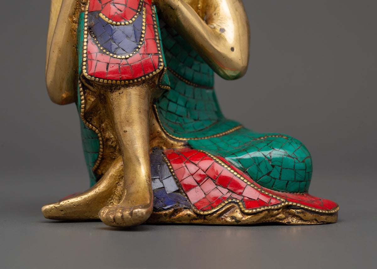 Handcrafted Brass Resting Buddha Statue | Peaceful Buddha Figurine