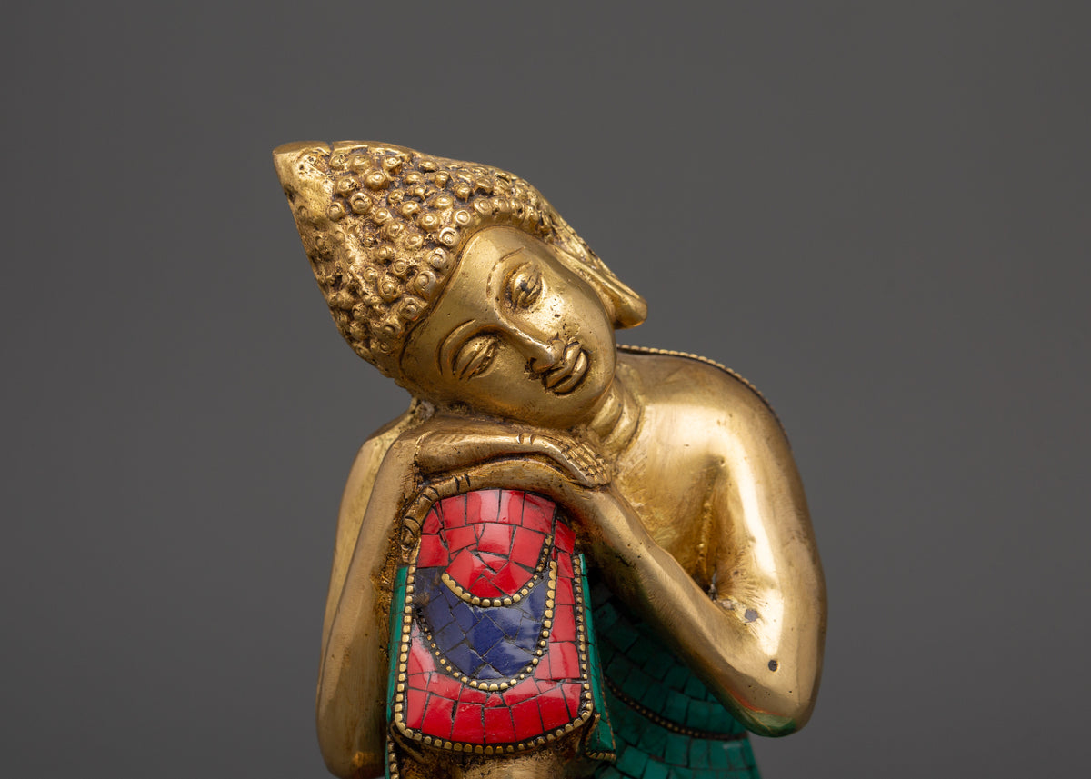 Handcrafted Brass Resting Buddha Statue | Peaceful Buddha Figurine