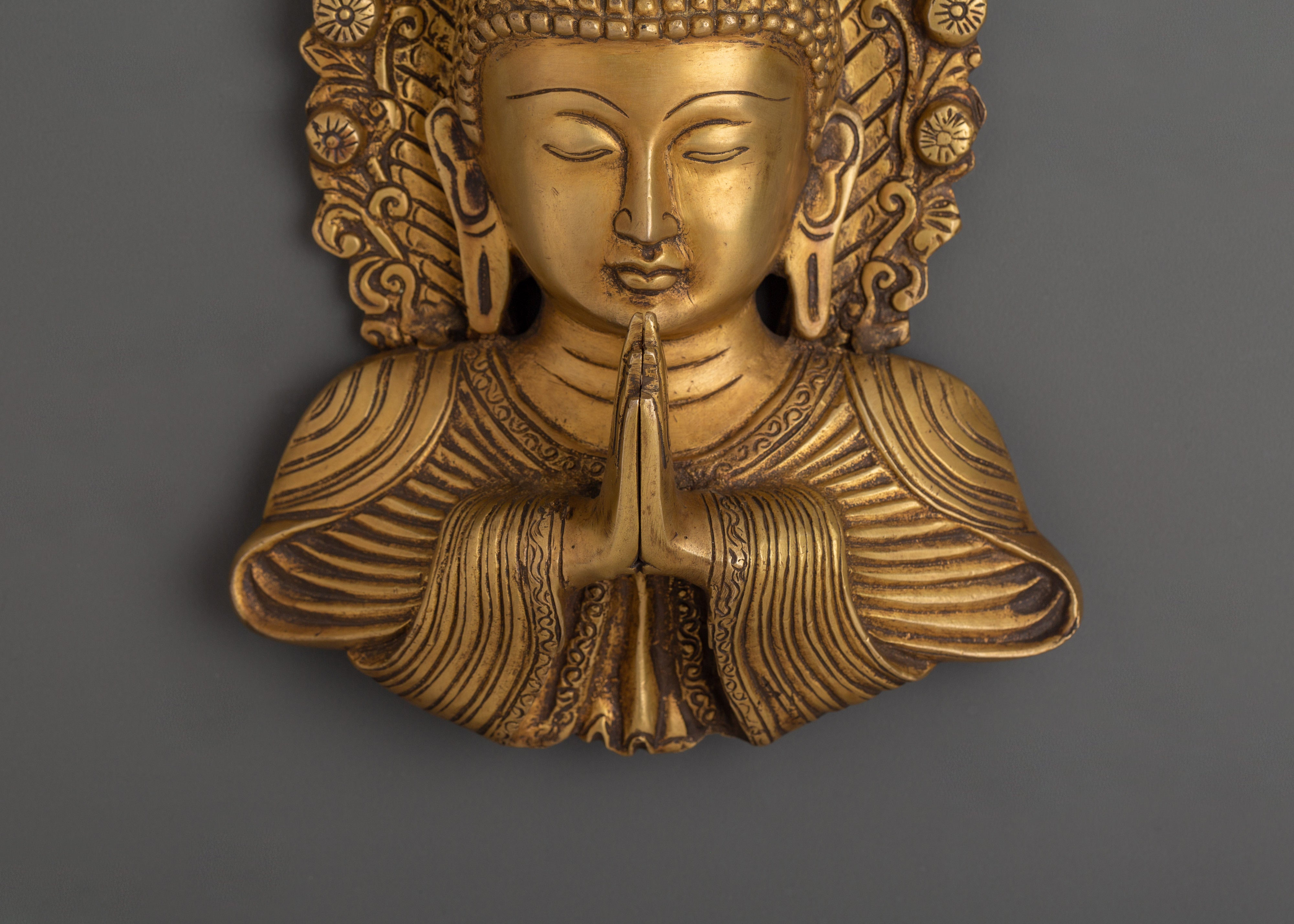 Buddha Wall Hanging in Namaste Gesture | Spiritual Home Decor