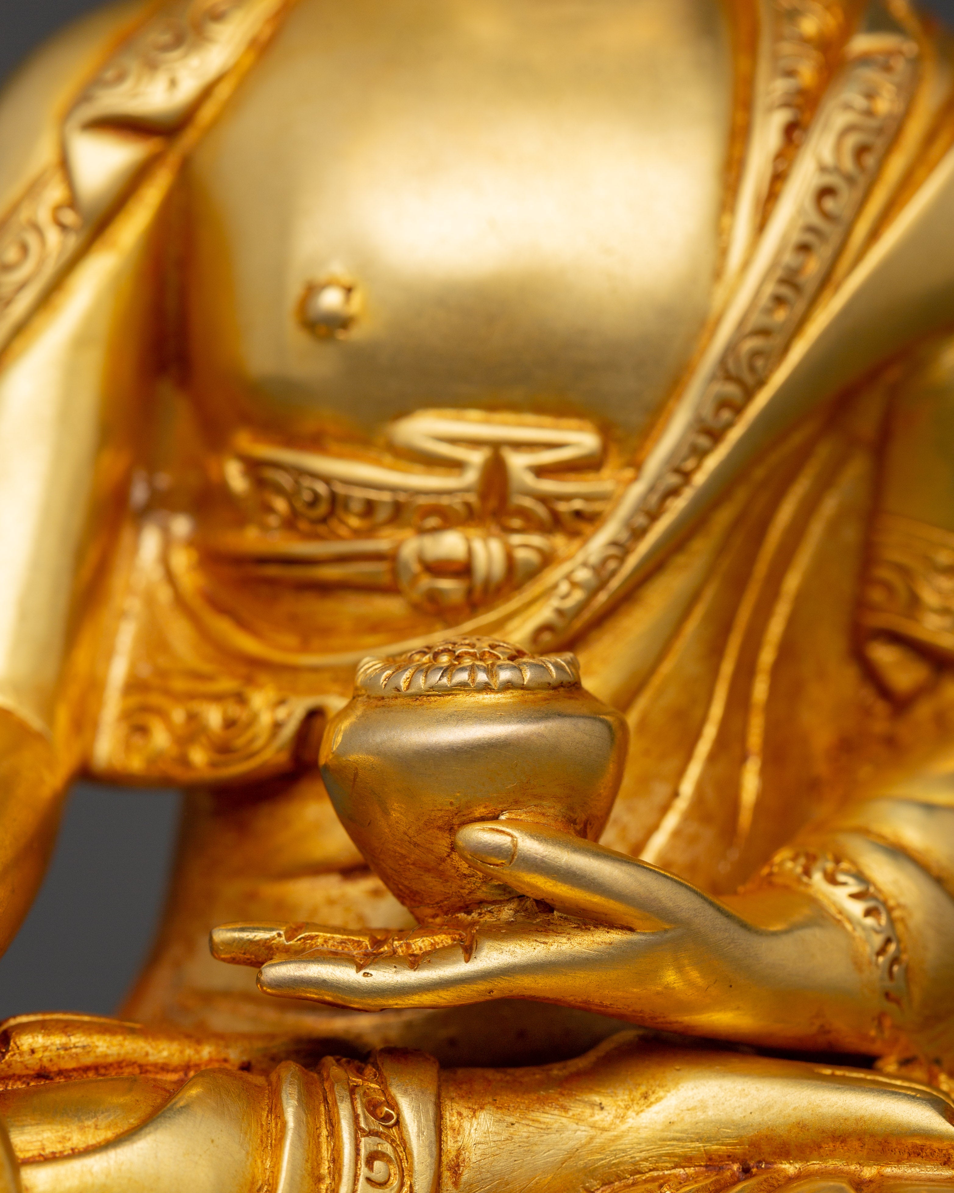 Shakyamuni Buddha Gold Plated Statue | Handcrafted Copper Deity for Meditation