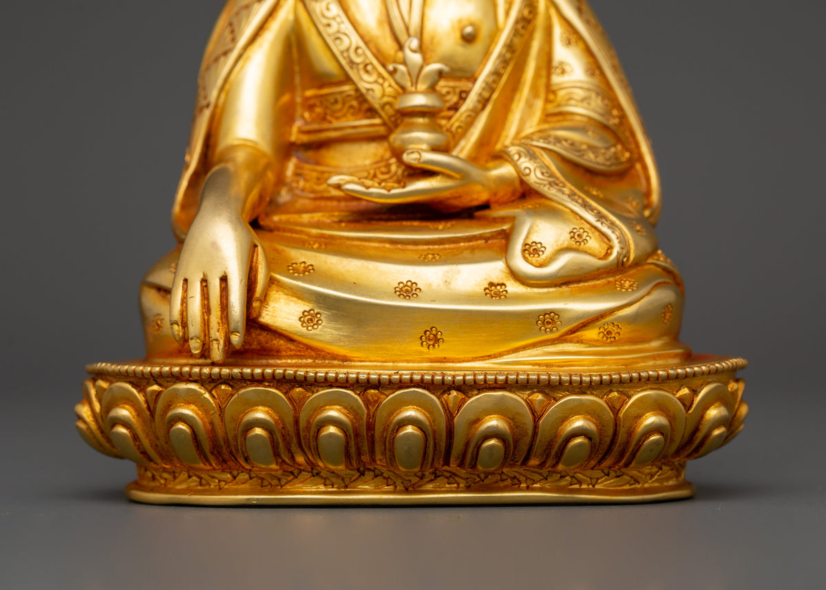 Gold Plated Guru Shapdum Statue | Zhabdrung Rinpoche Sculpture
