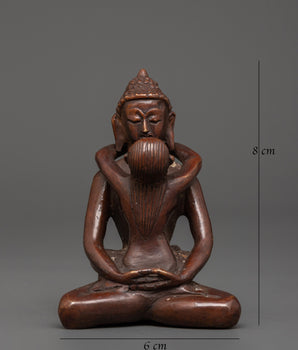 Enlightened Buddha with Consort | Oxidized Copper Statue