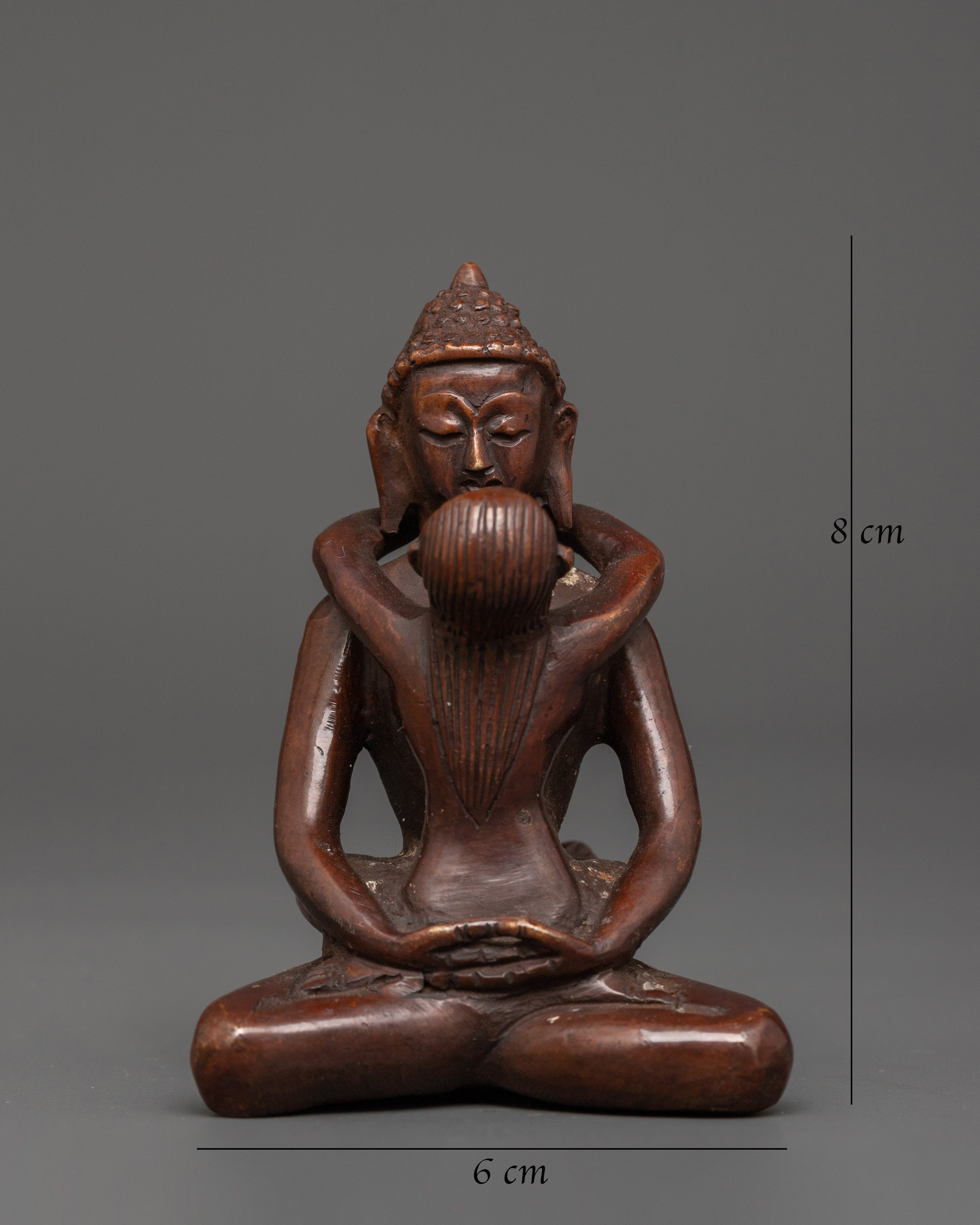 Enlightened Buddha with Consort | Oxidized Copper Statue