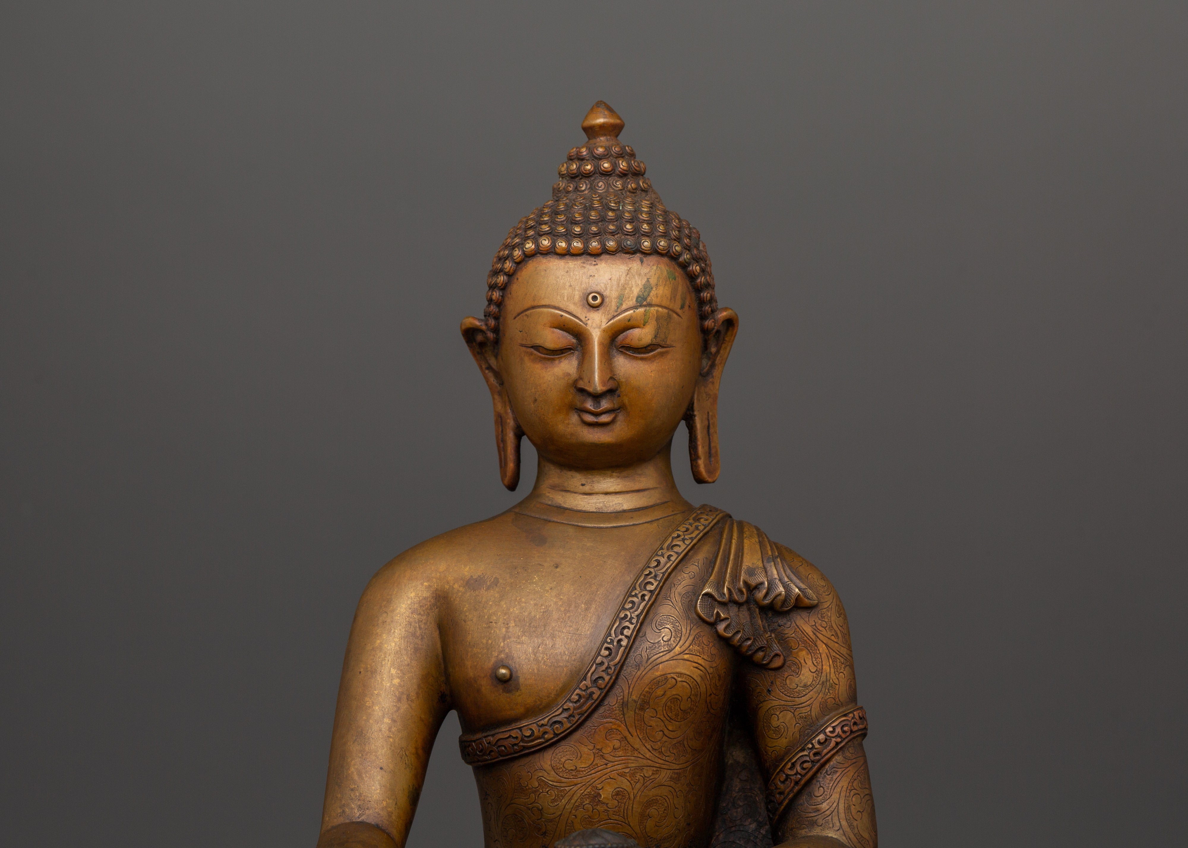 Shakyamuni Buddha Statue in Copper | Spiritual Enlightenment Symbol