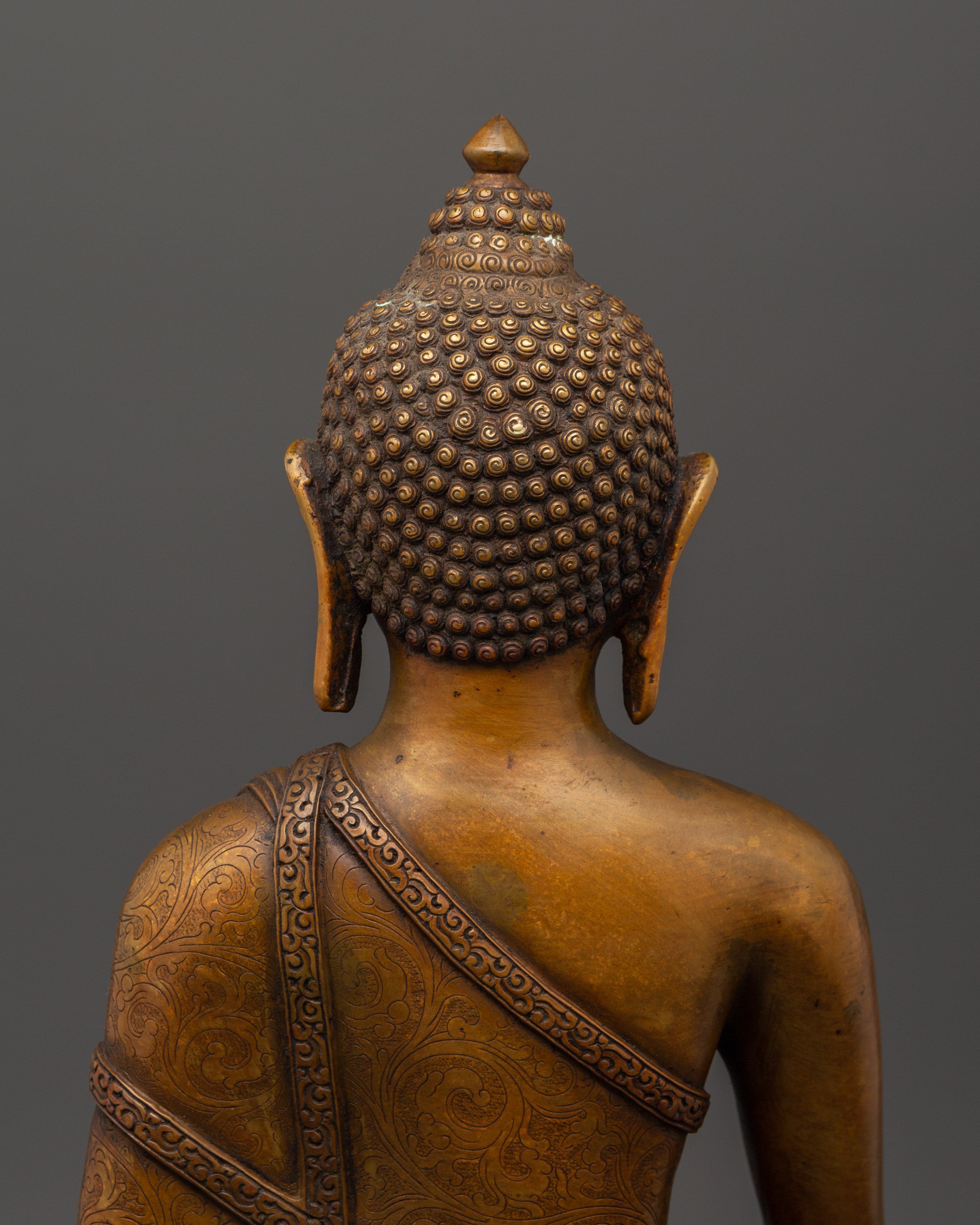 Shakyamuni Buddha Statue in Copper | Spiritual Enlightenment Symbol