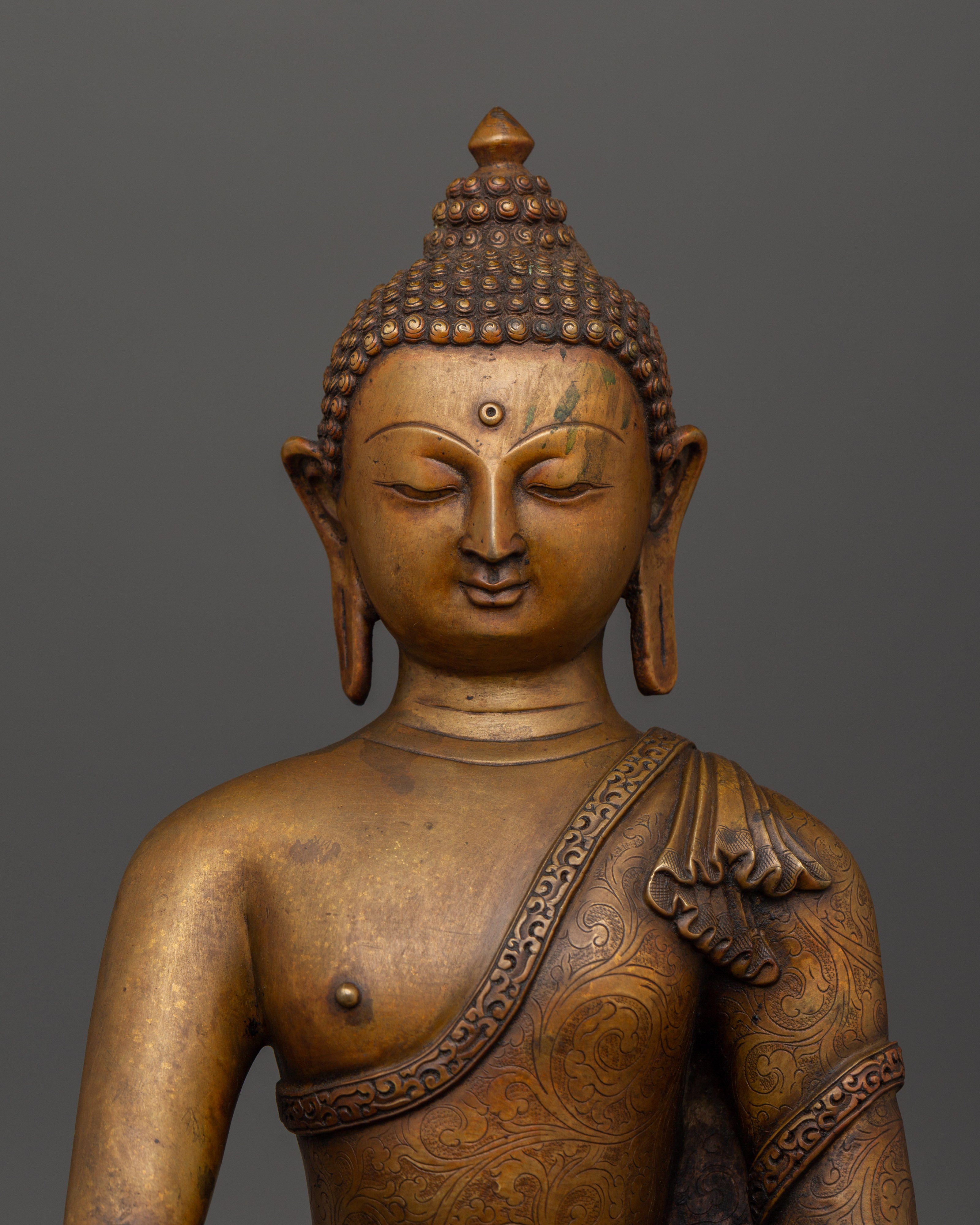 Shakyamuni Buddha Statue in Copper | Spiritual Enlightenment Symbol