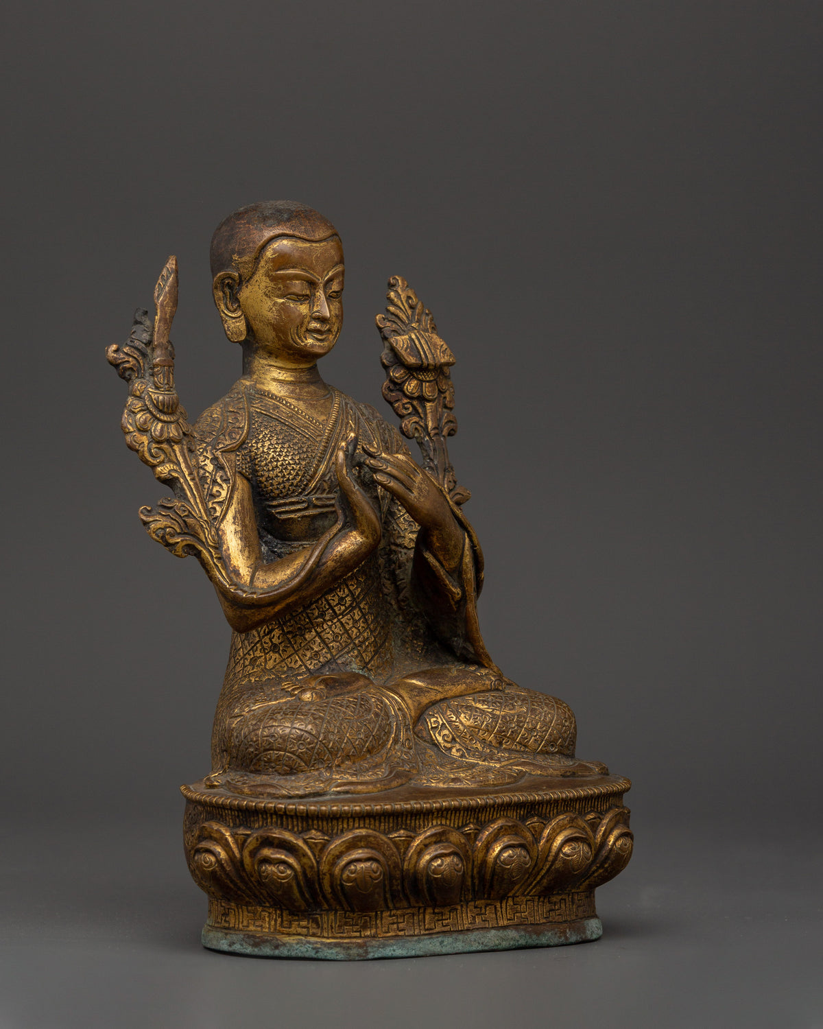 Handcrafted Brass body Tsongkhapa with Je Gyaltsab & Je Khedrup