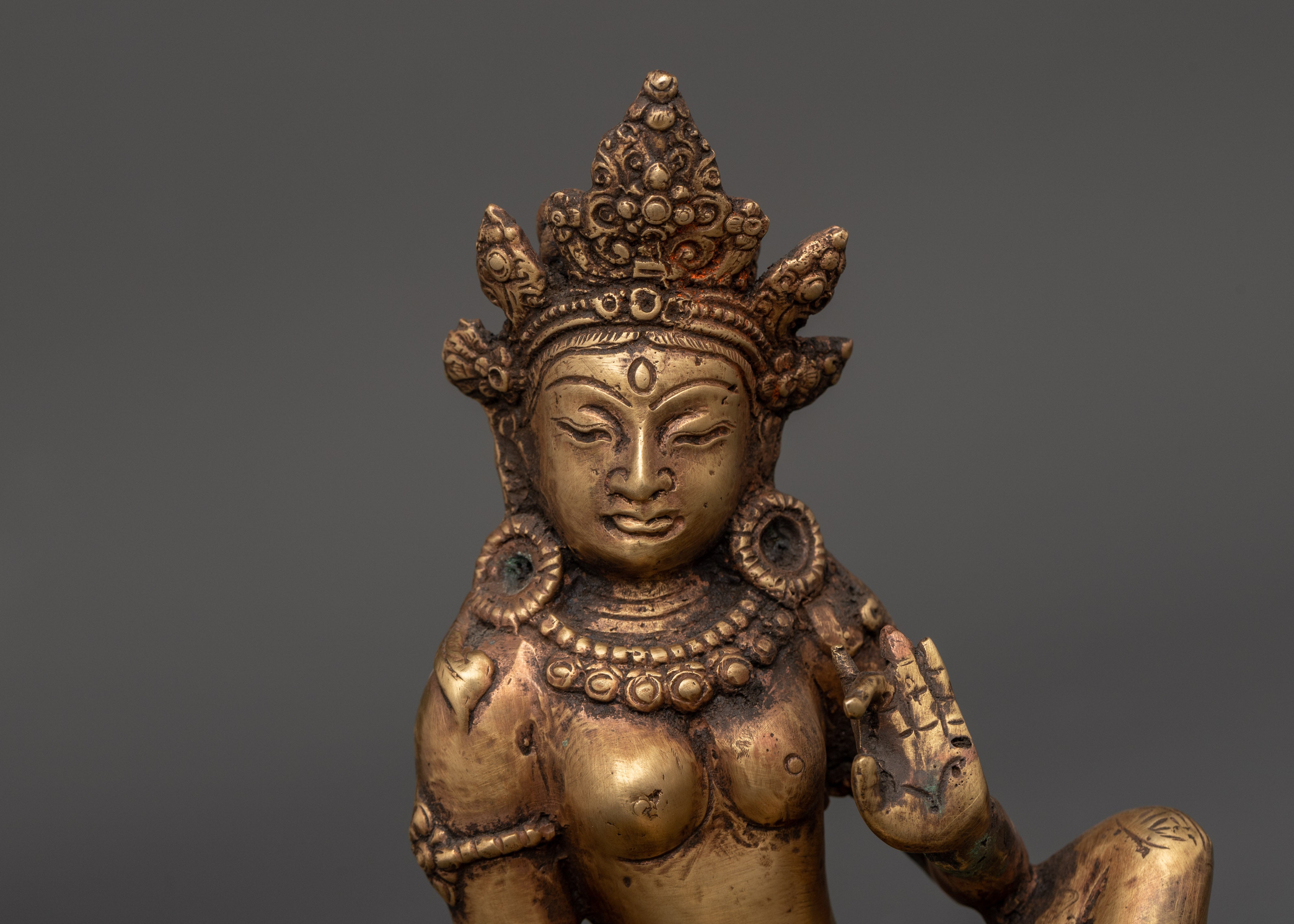 Handcrafted Brass Parvati Statue in Varada Mudra | Sacred Spiritual Home Altar Decor Statue