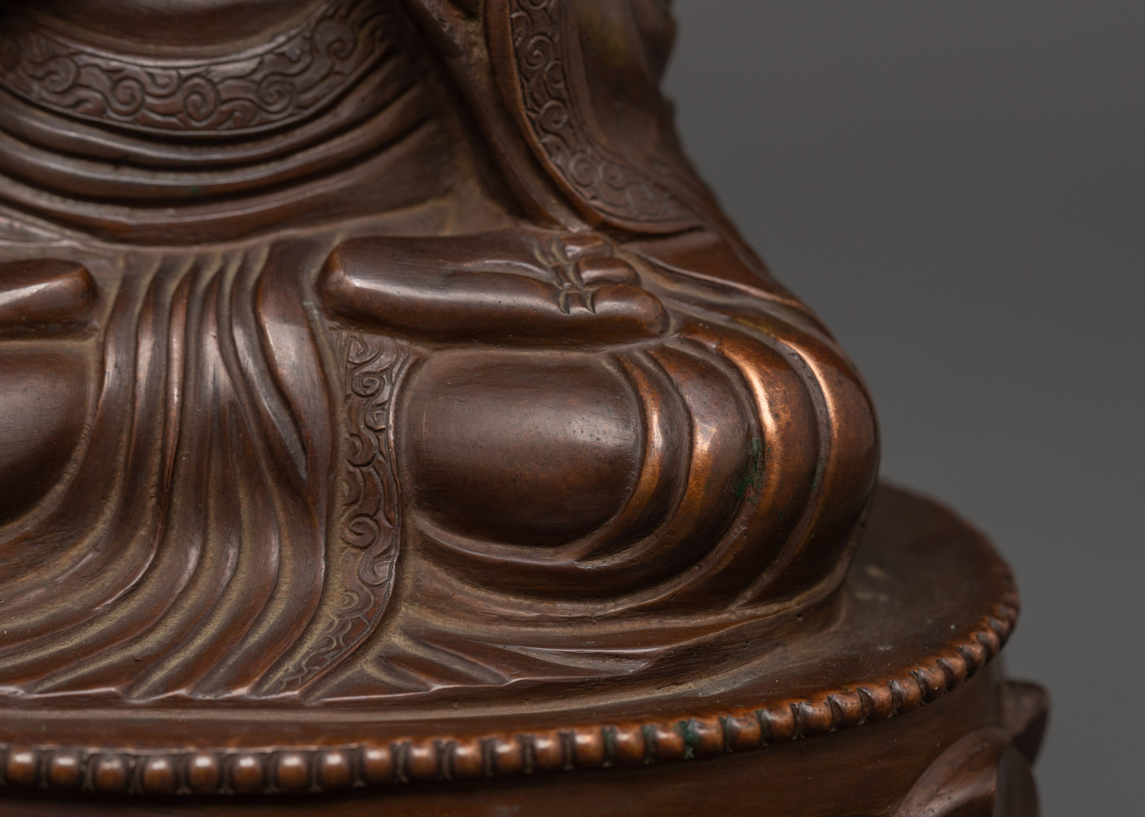 Oxidized Copper Buddha in Anjali Mudra | Handcrafted Hindu Statue