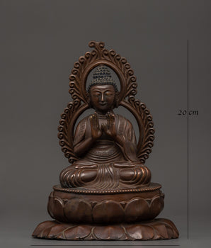 Oxidized Copper Buddha in Anjali Mudra | Handcrafted Hindu Statue