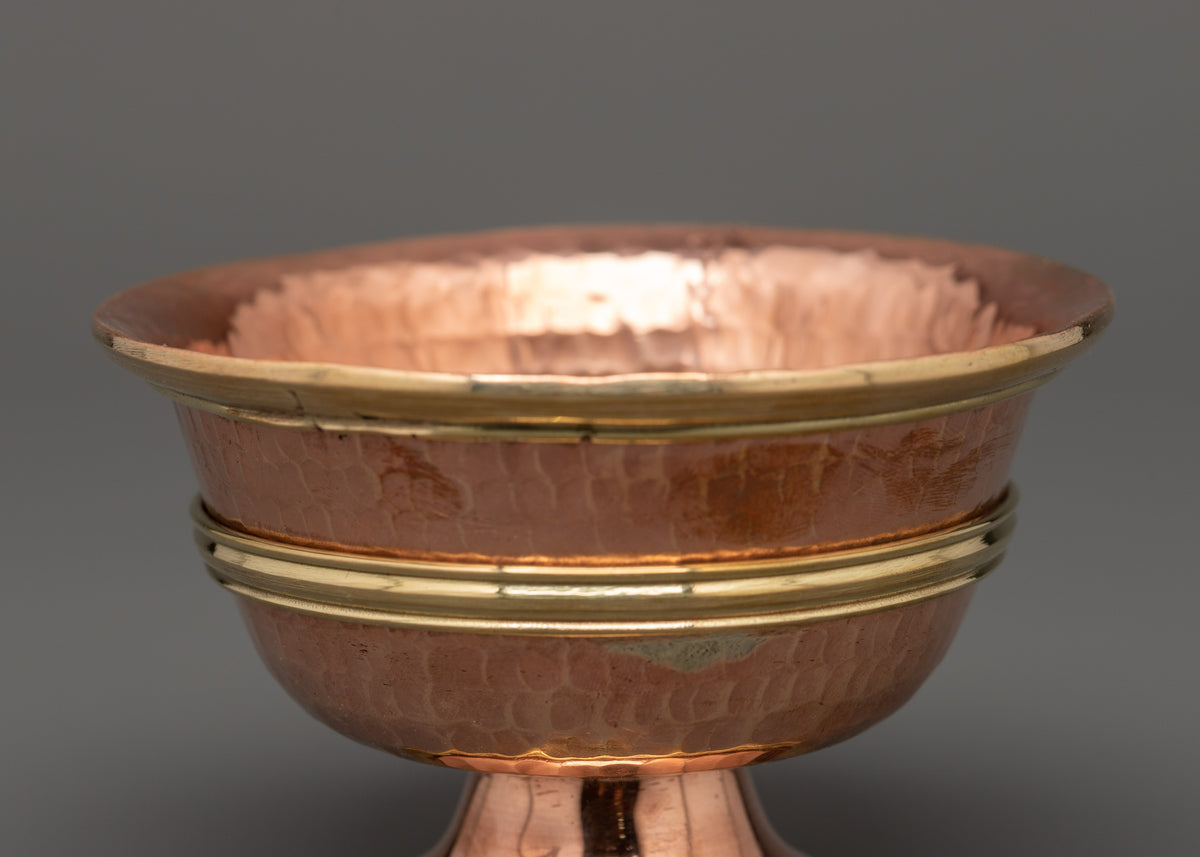 Sacred Offering Water Bowl Set | Copper Puja Vessels for Meditation & Altar Rituals