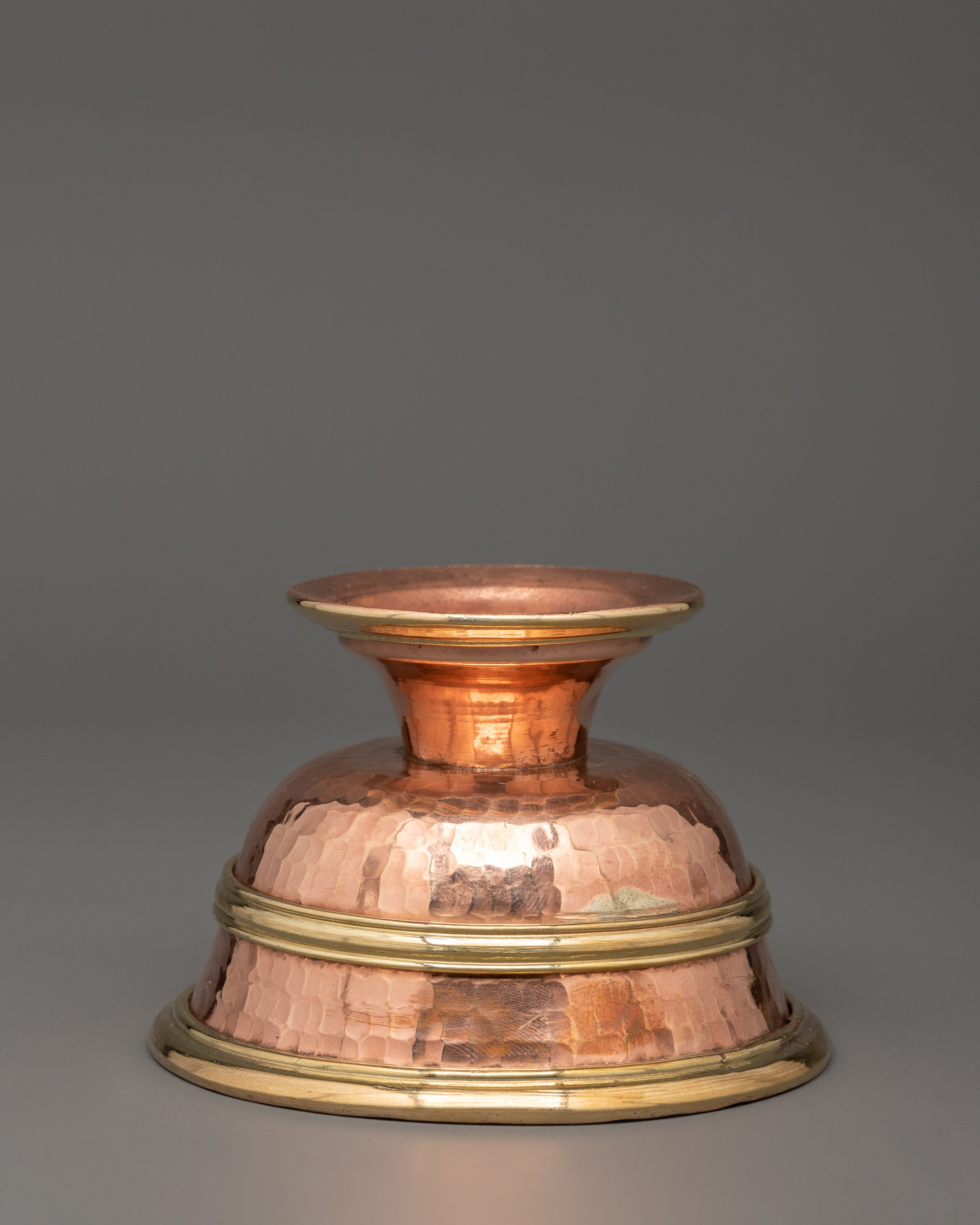 Sacred Offering Water Bowl Set | Copper Puja Vessels for Meditation & Altar Rituals